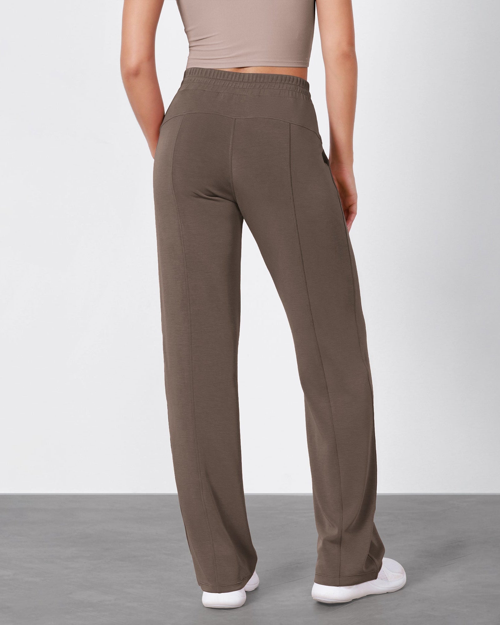 27 Adjustable Shockcord High Waist Casual Lounge Pants with Pockets - ododos