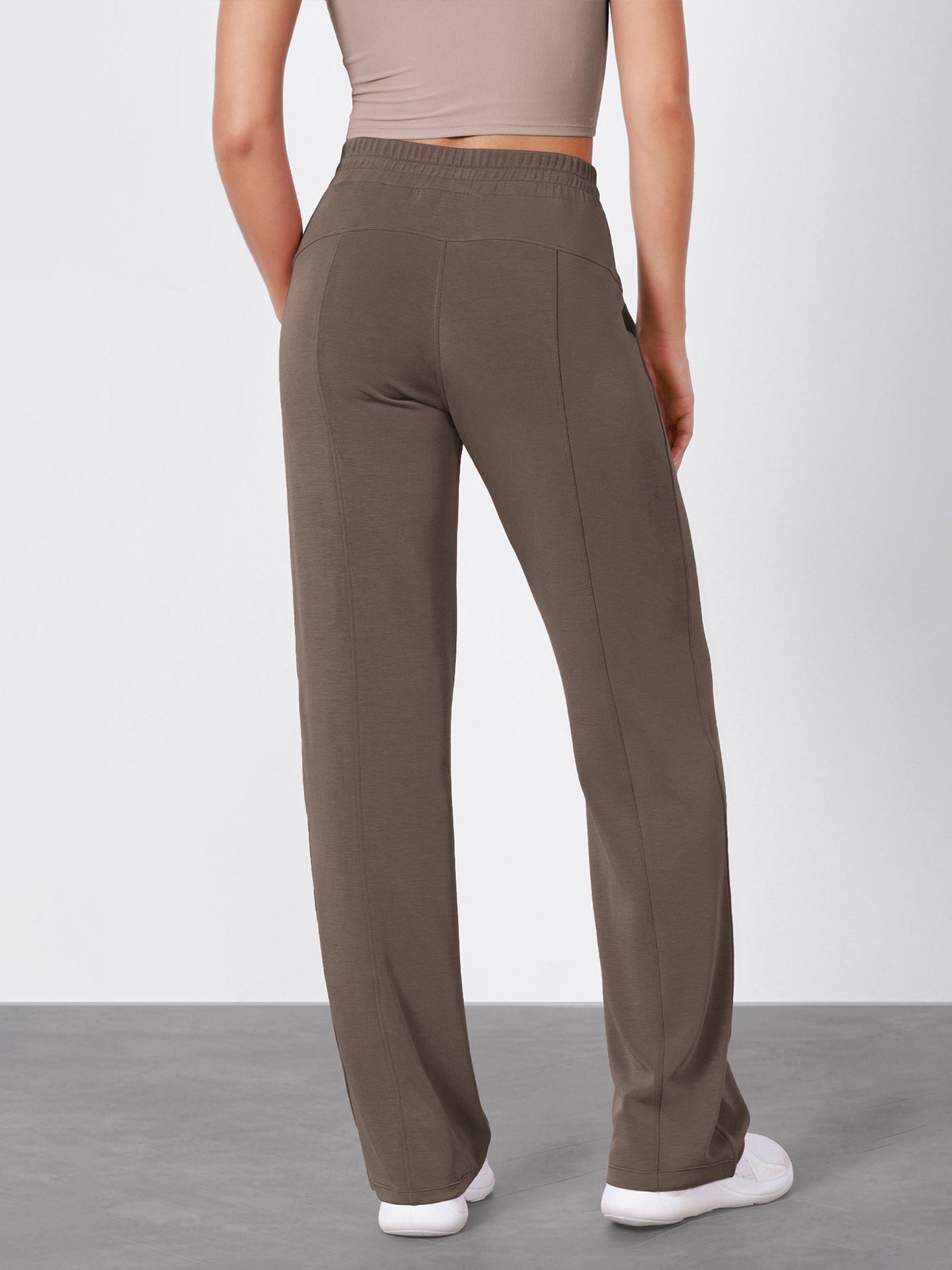 27 Adjustable Shockcord High Waist Casual Lounge Pants with Pockets - ododos