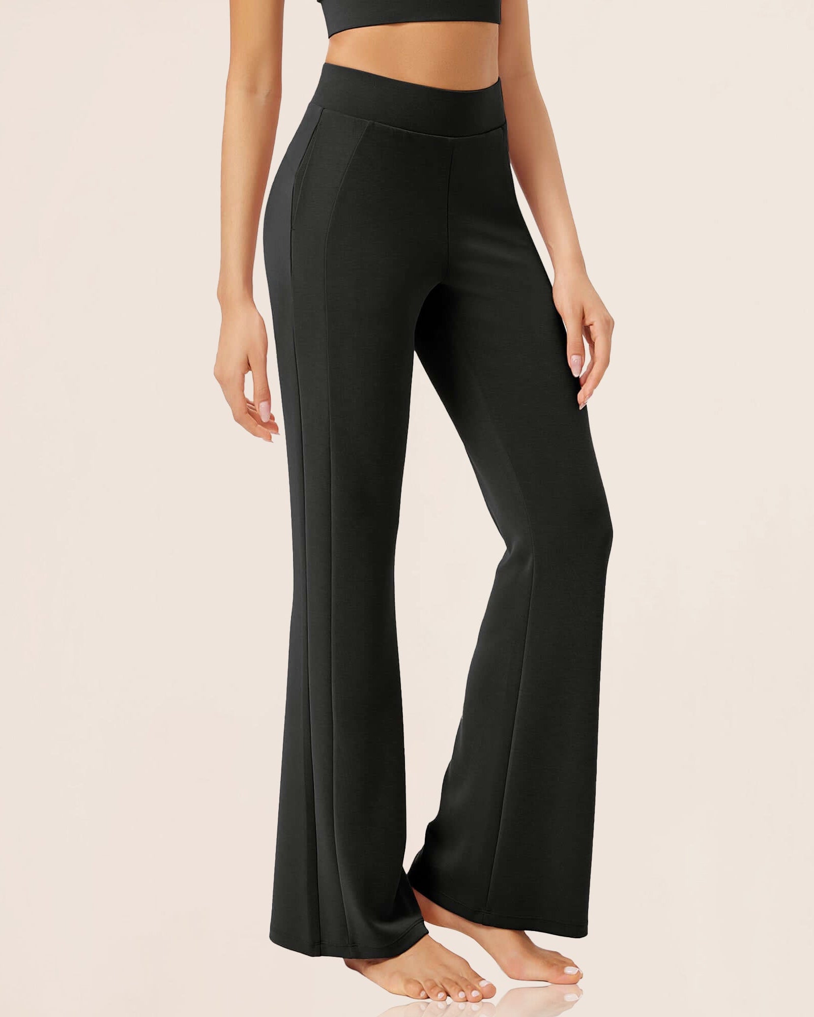 Modal Soft High Waist Casual Flared Pants - ododos