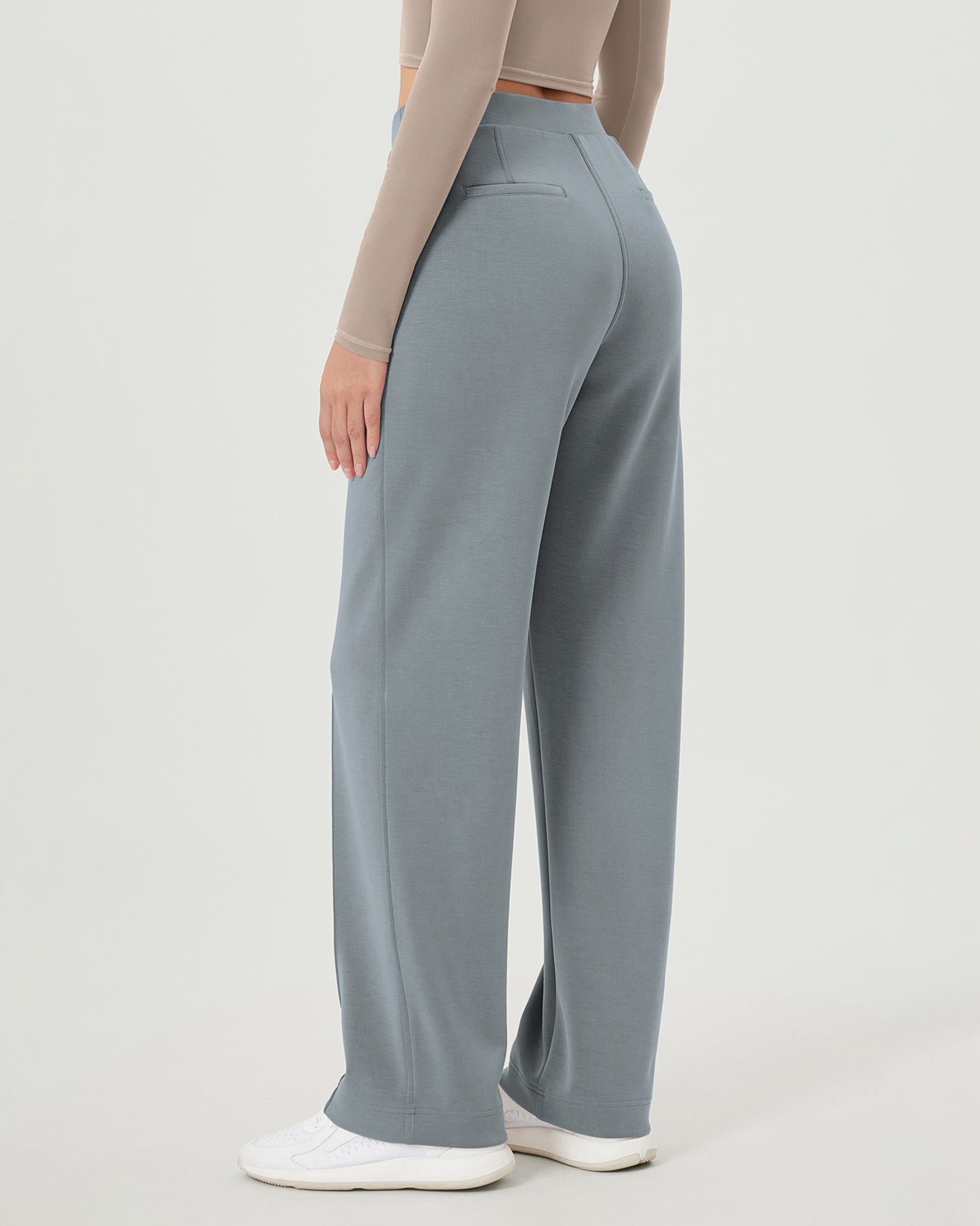 Modal Soft Mid Rise Pull-On Lounge Casual Work Pants with Pockets - ododos