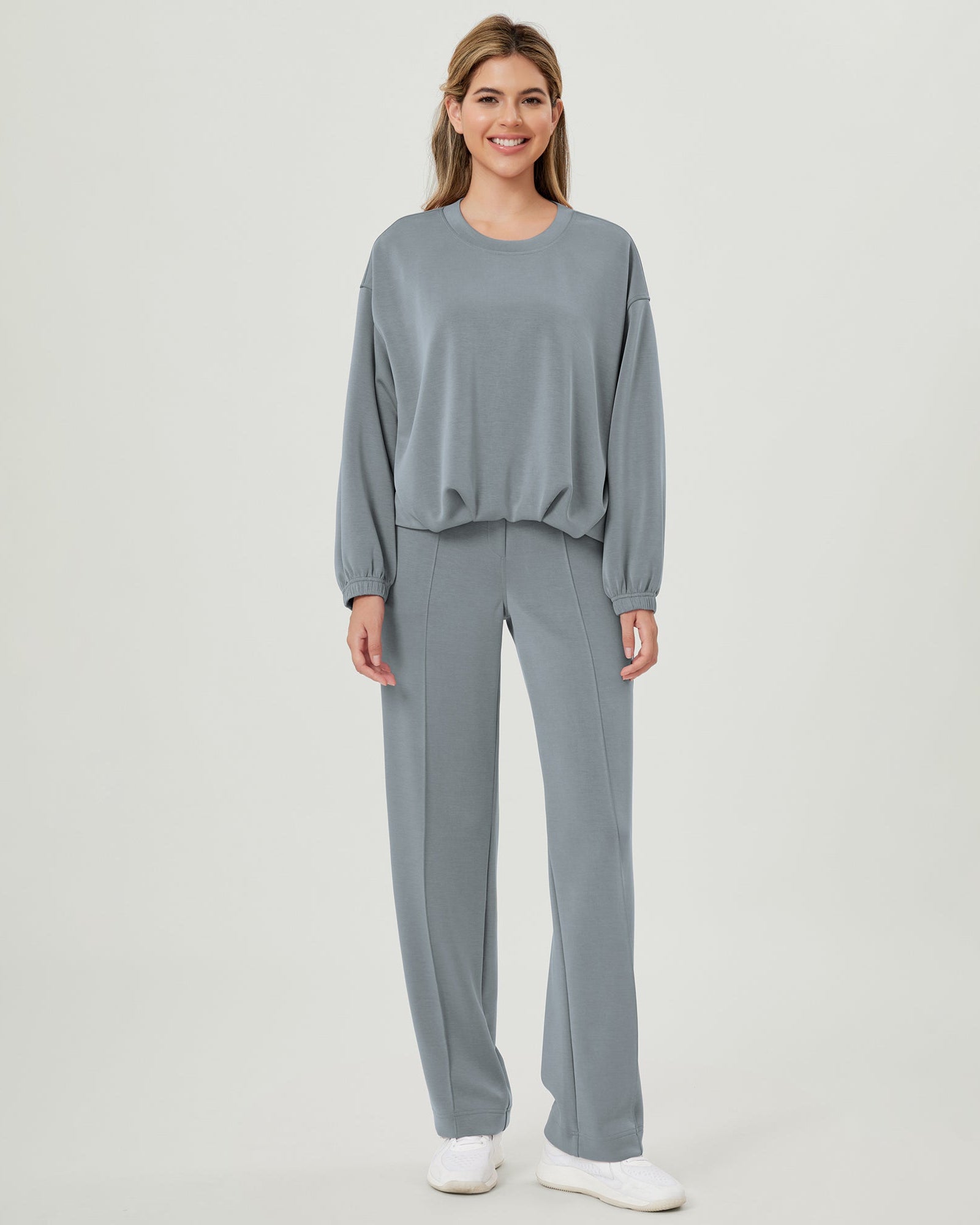 Modal Soft Mid Rise Pull-On Lounge Casual Work Pants with Pockets - ododos