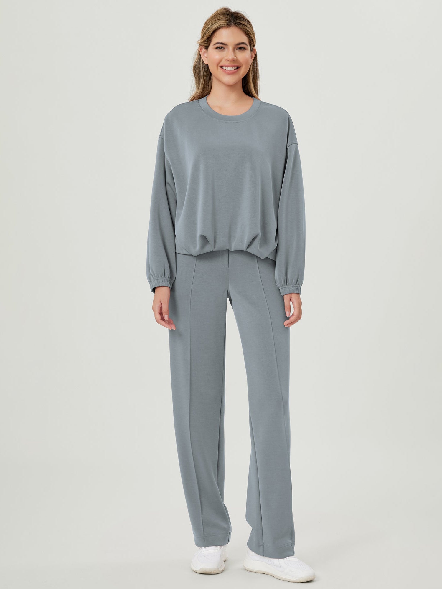 Modal Soft Mid Rise Pull-On Lounge Casual Work Pants with Pockets - ododos