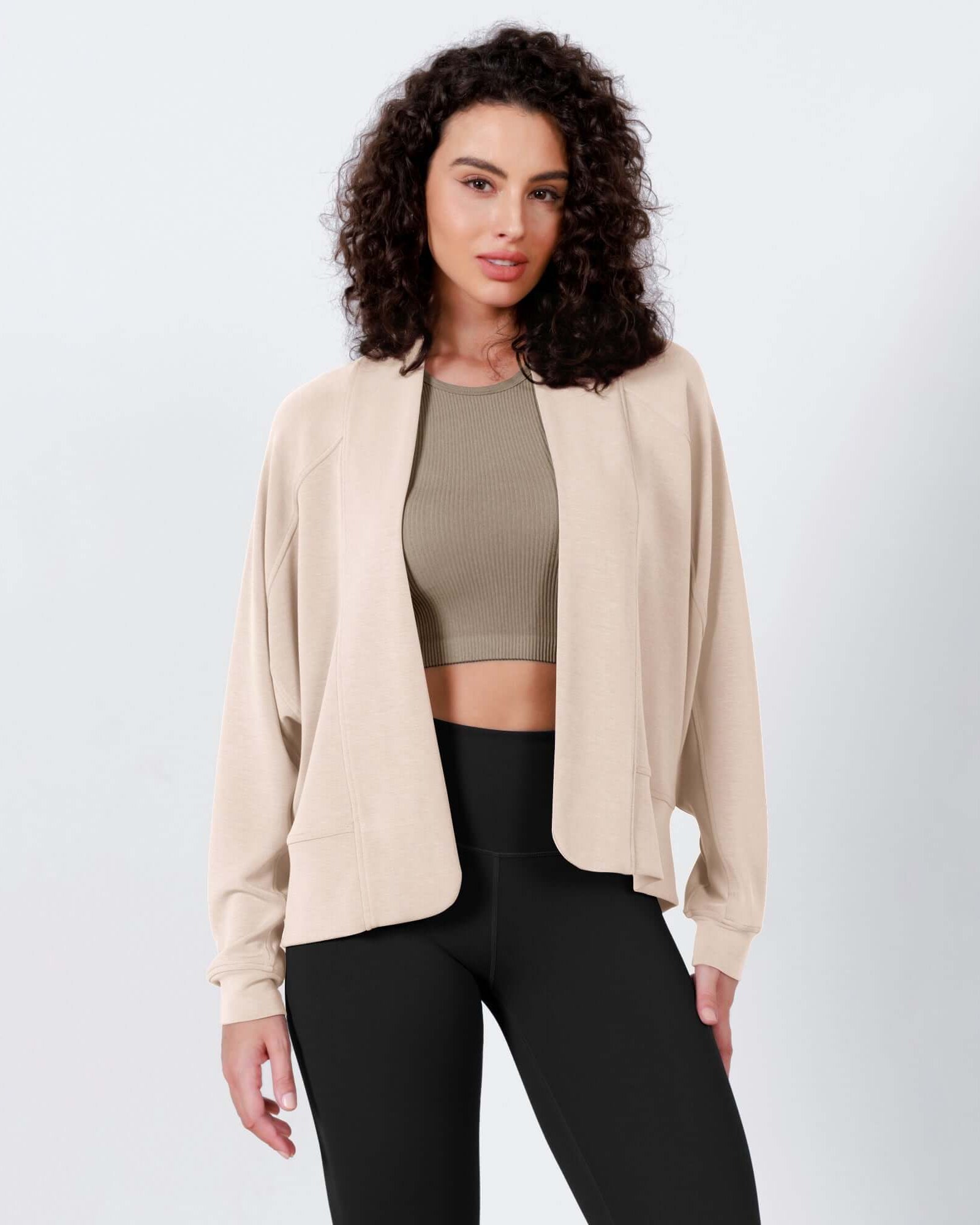 Modal Soft Open Front Long Sleeve Casual Wrap Cardigans - ododos