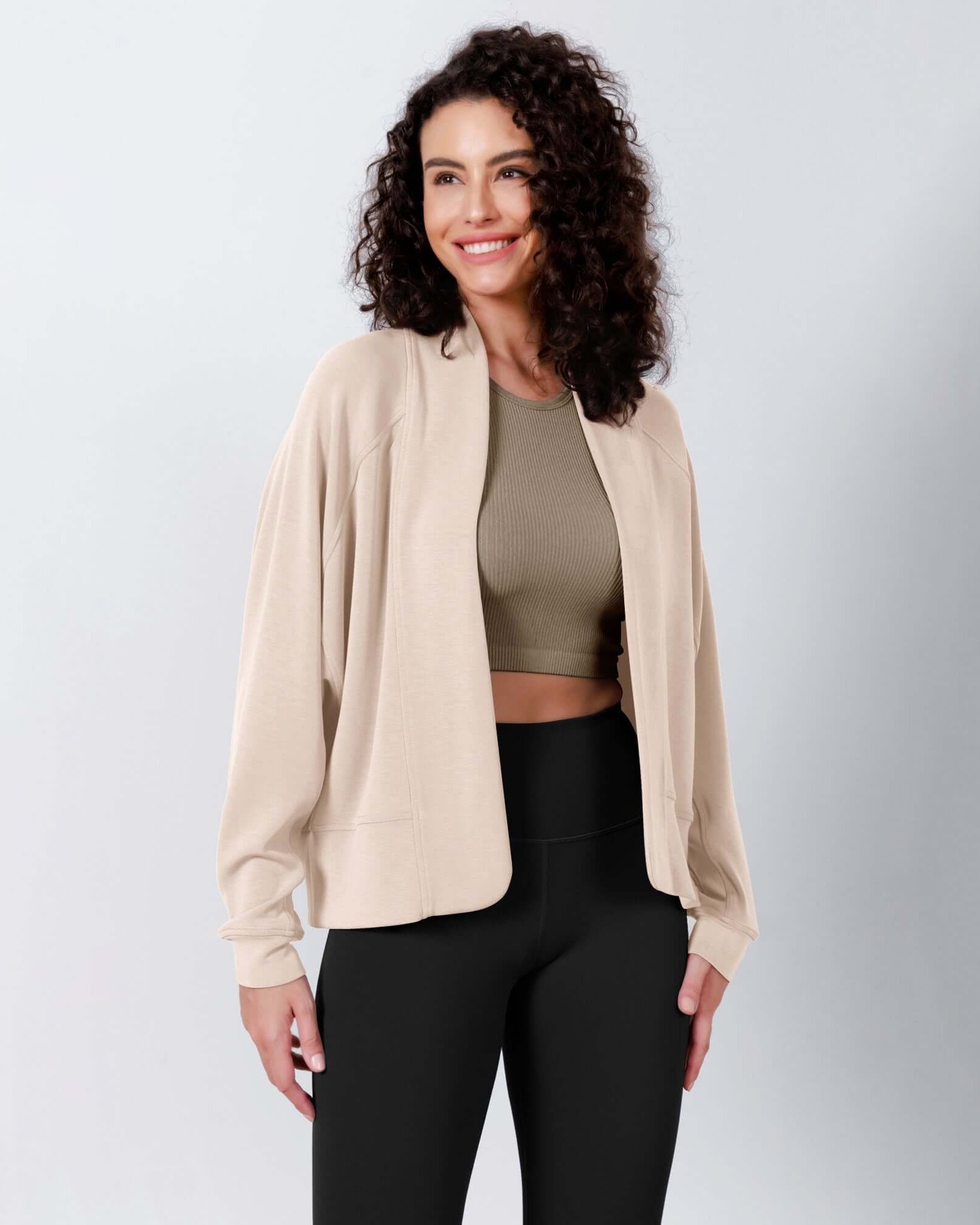 Modal Soft Open Front Long Sleeve Casual Wrap Cardigans - ododos