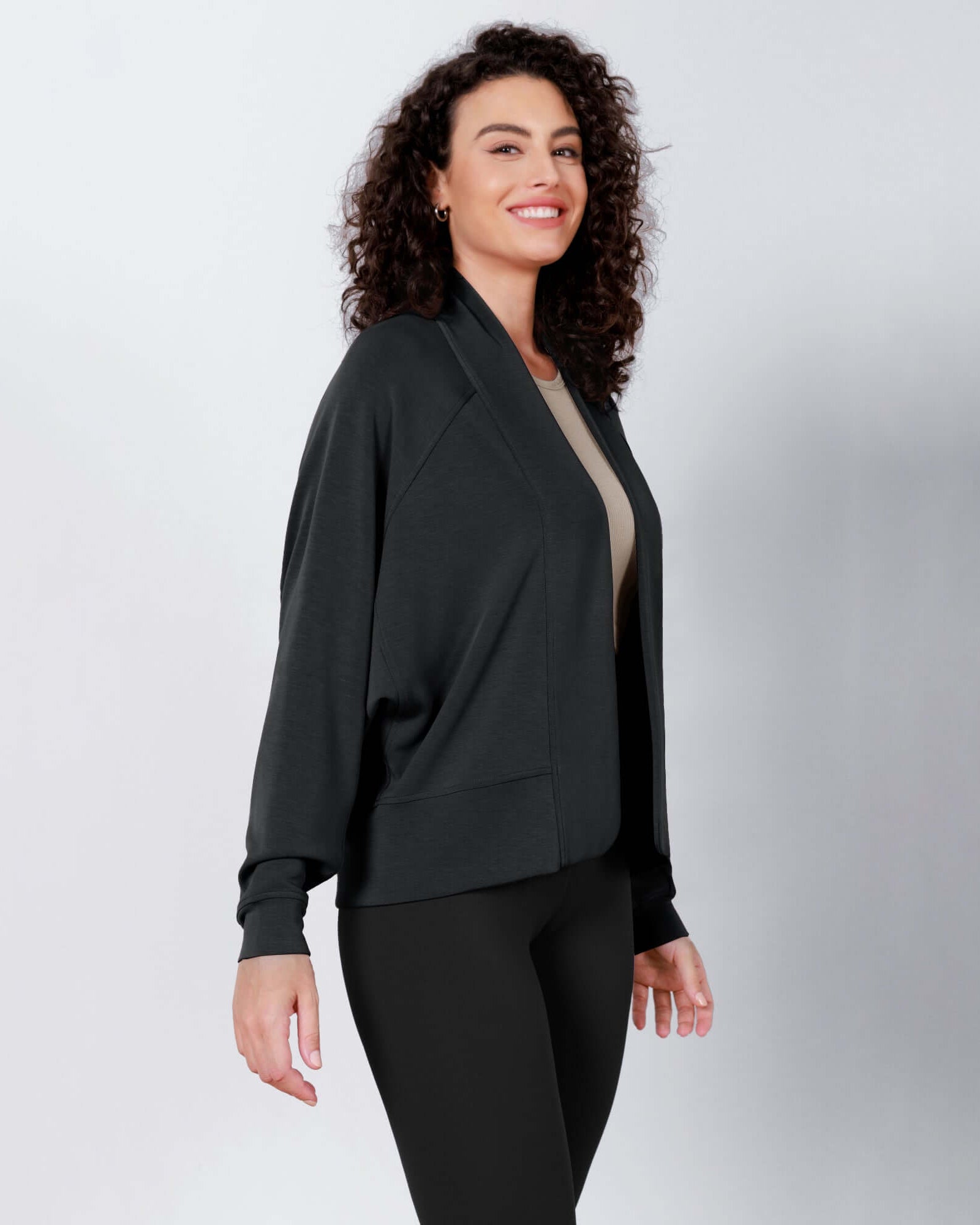 Modal Soft Open Front Long Sleeve Casual Wrap Cardigans - ododos