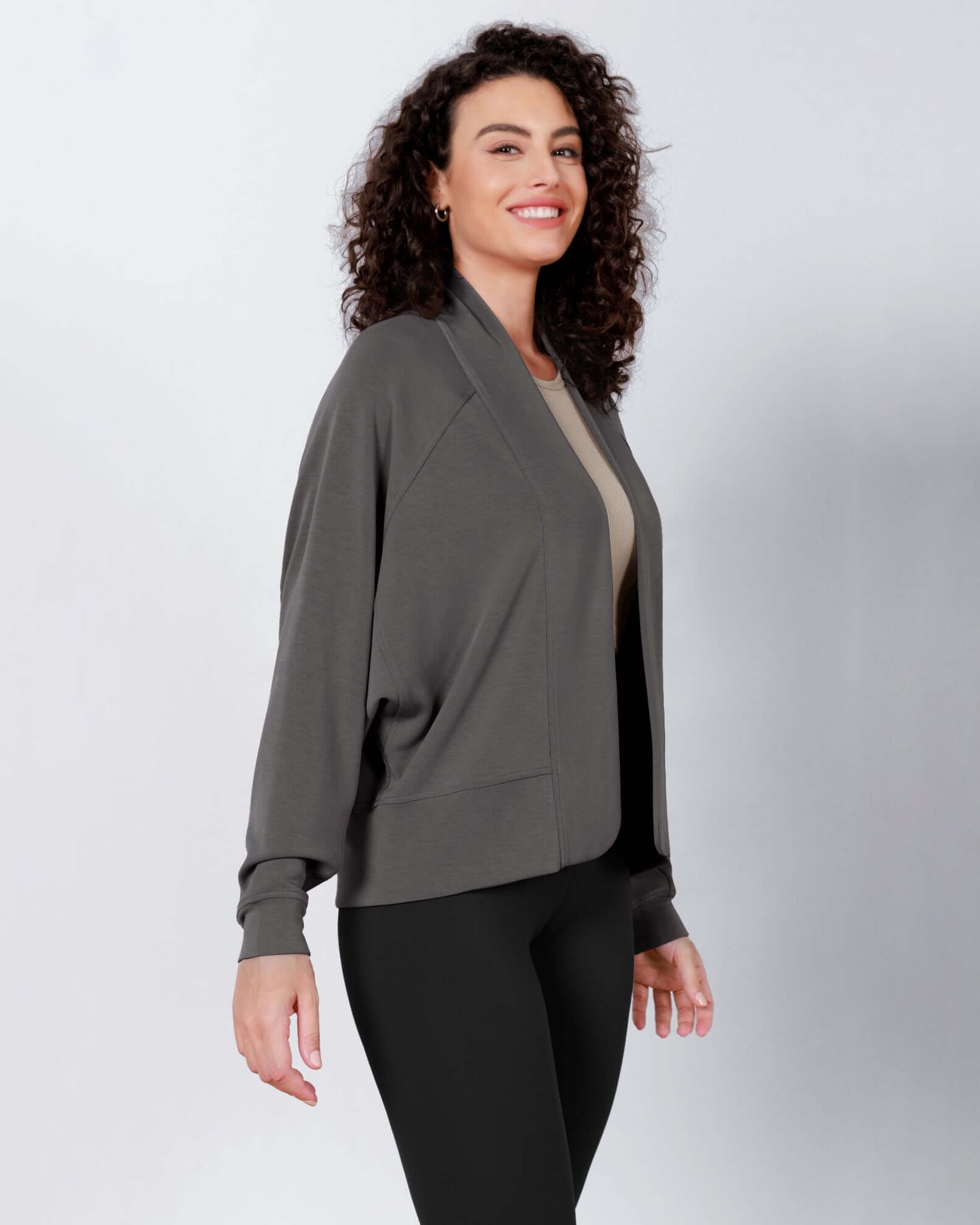 Modal Soft Open Front Long Sleeve Casual Wrap Cardigans - ododos