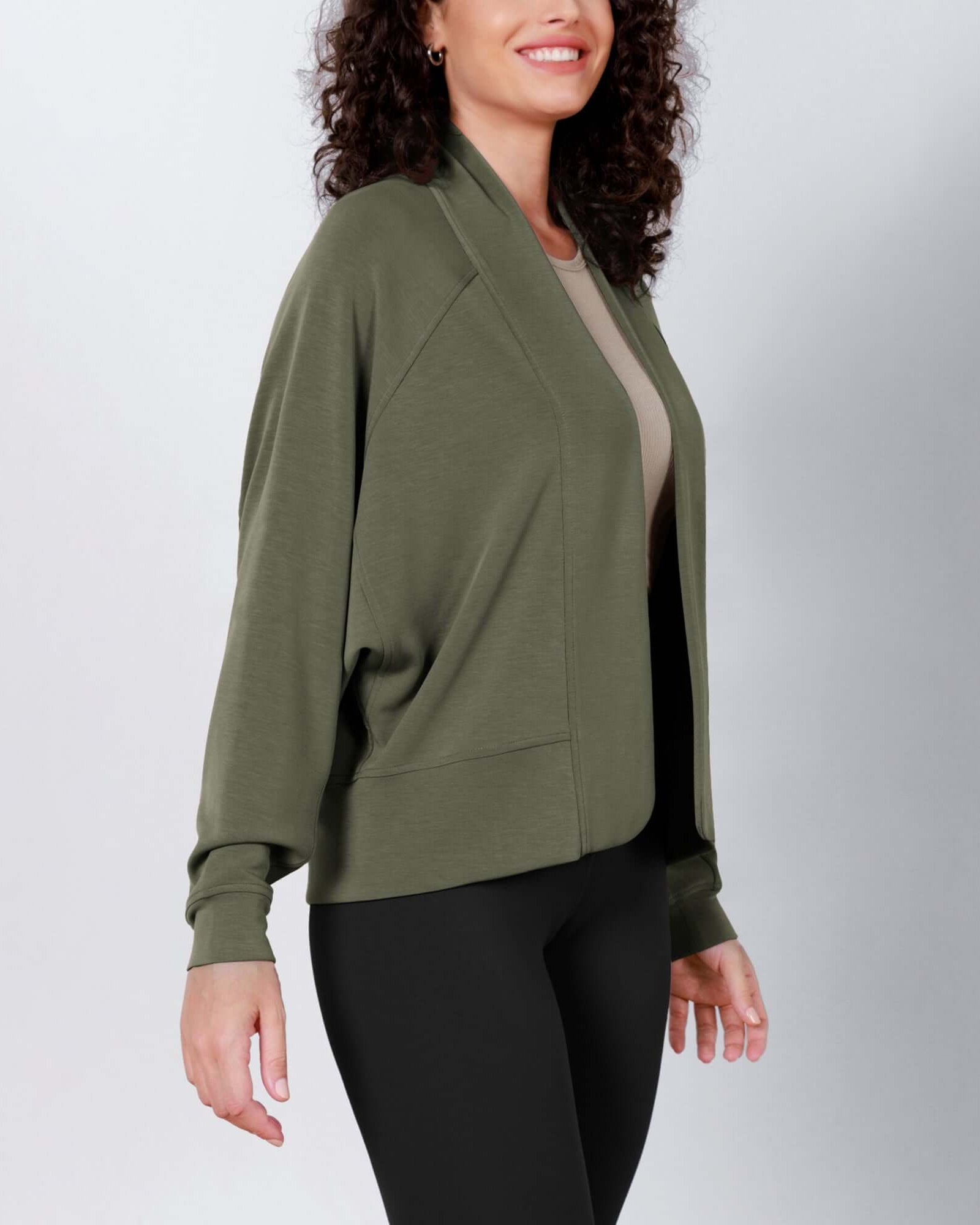 Modal Soft Open Front Long Sleeve Casual Wrap Cardigans - ododos