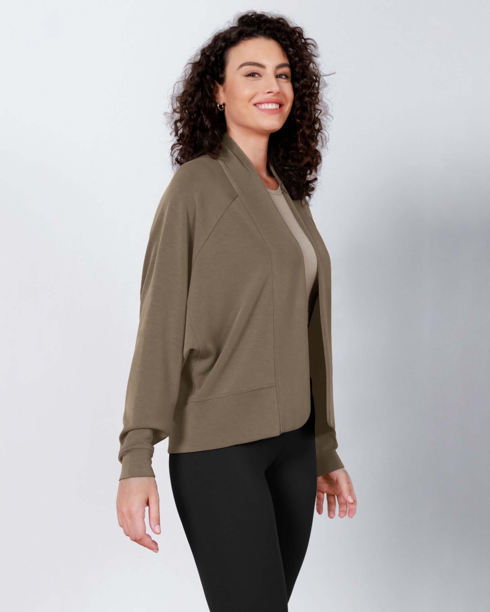 Modal Soft Open Front Long Sleeve Casual Wrap Cardigans - ododos