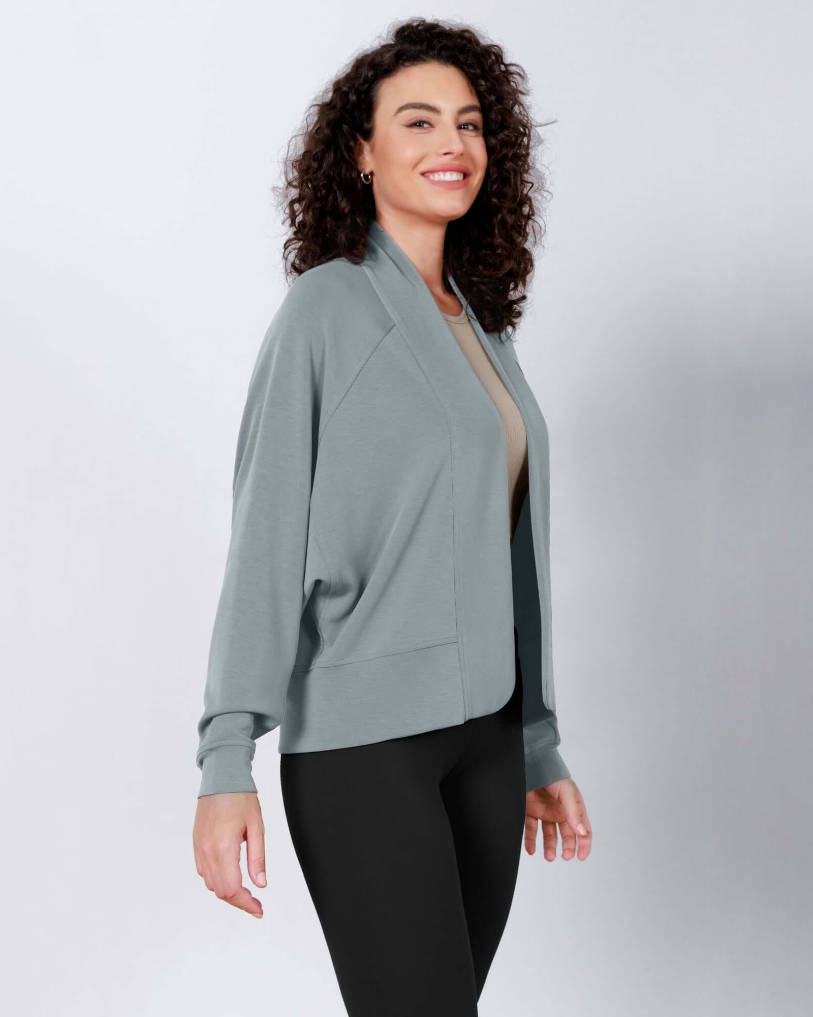 Modal Soft Open Front Long Sleeve Casual Wrap Cardigans - ododos