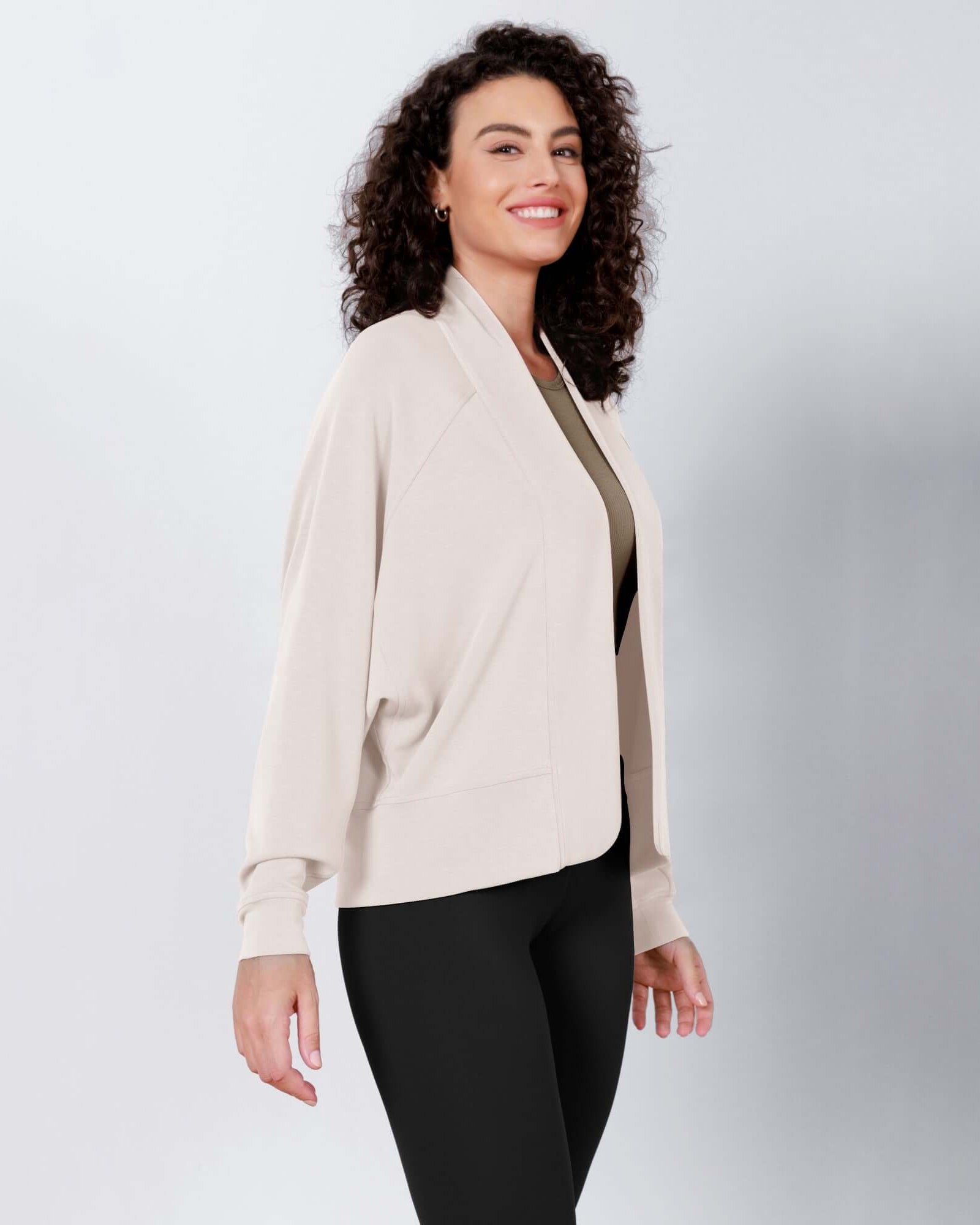 Modal Soft Open Front Long Sleeve Casual Wrap Cardigans - ododos