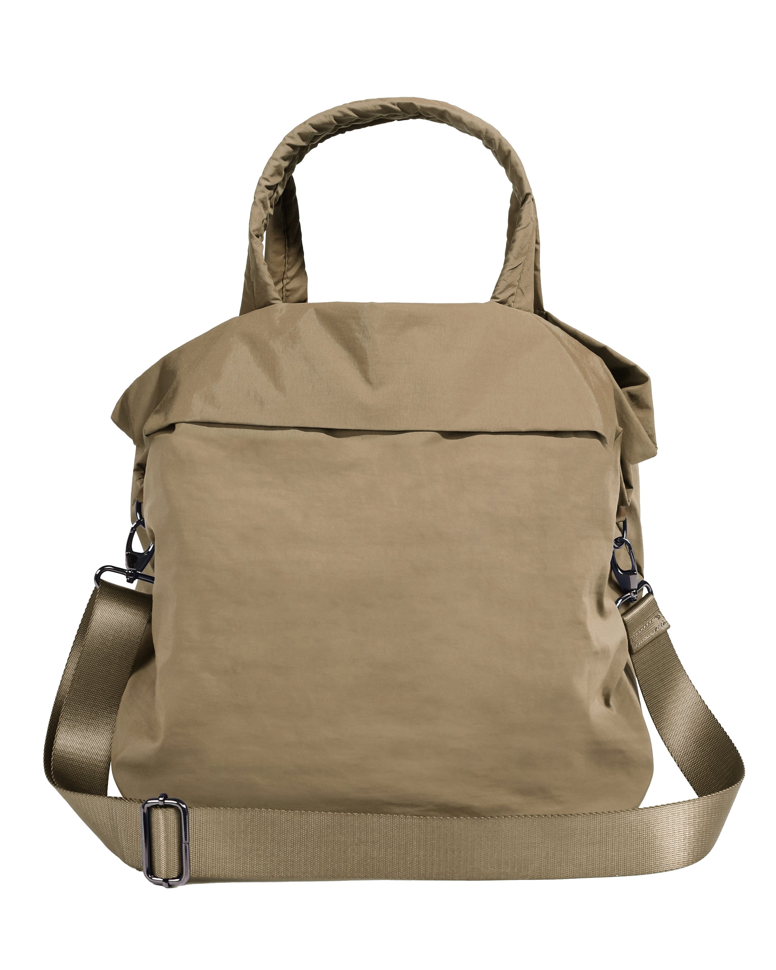 19L Travel Tote with 2 Straps Brown 14.5 x 13 x 9 - ododos