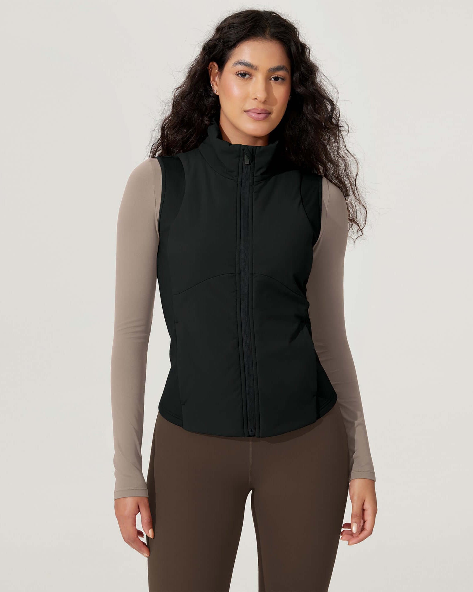 Casual Stand Collar Padded Vest - ododos