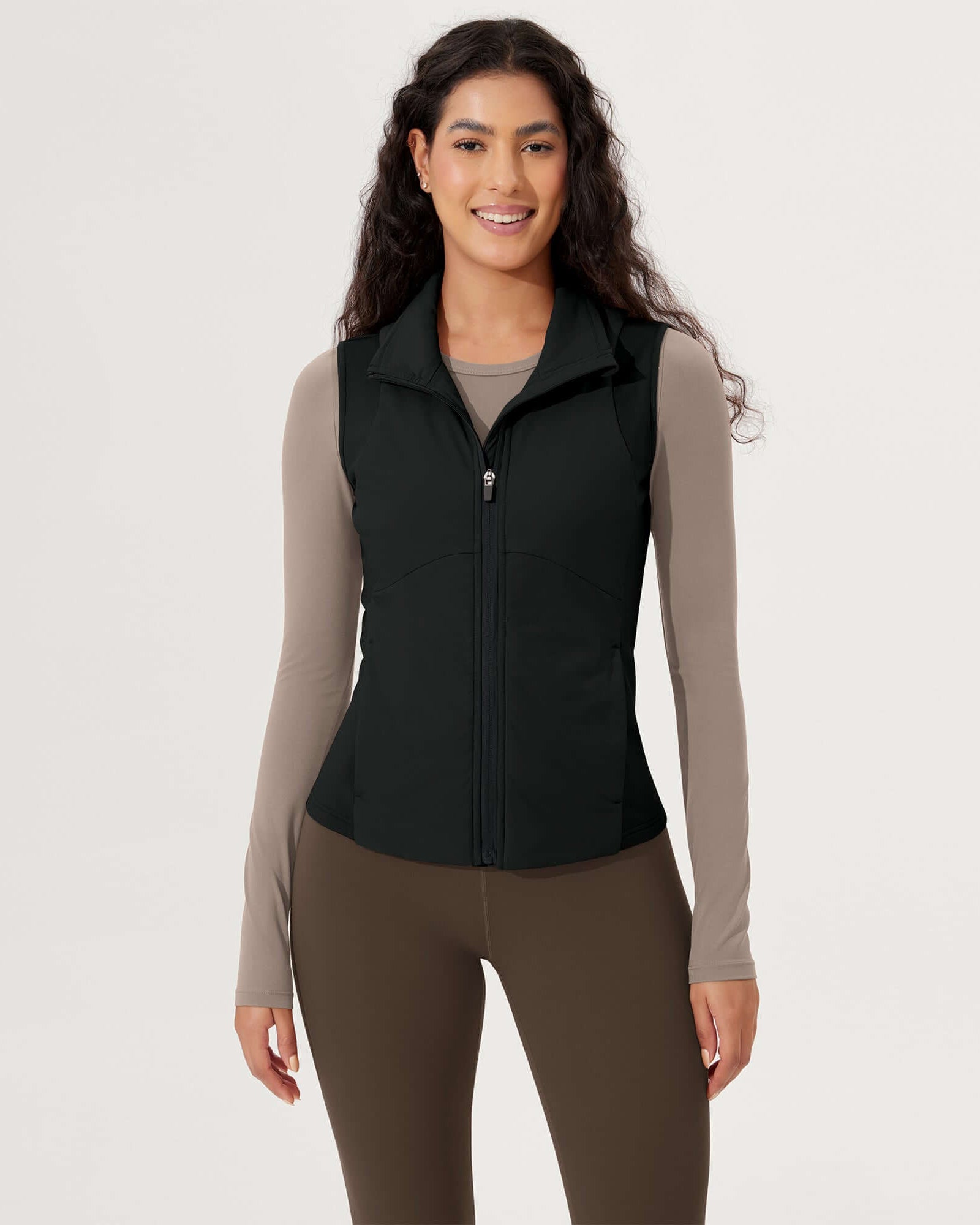 Casual Stand Collar Padded Vest - ododos