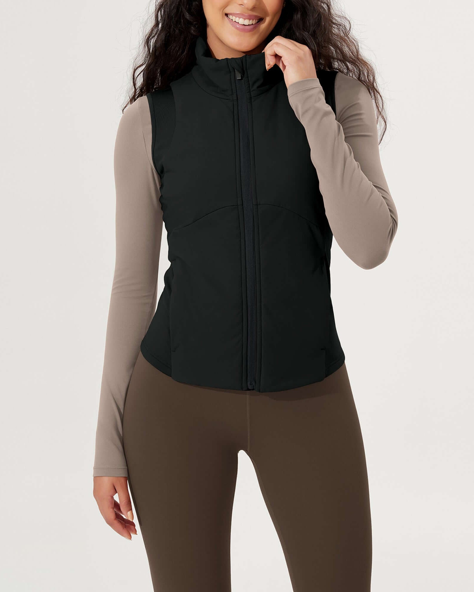 Casual Stand Collar Padded Vest - ododos