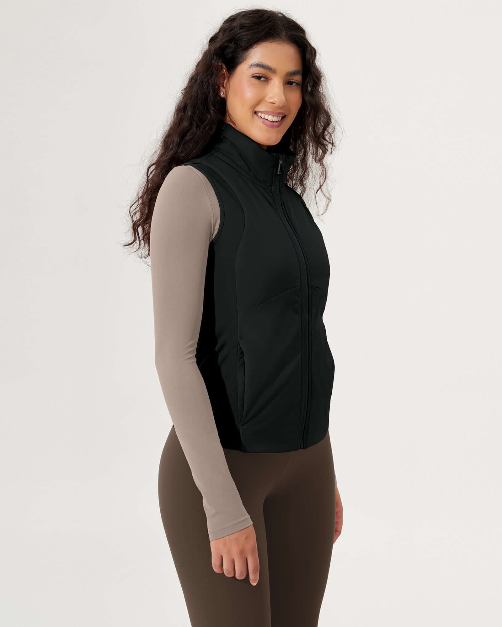 Casual Stand Collar Padded Vest - ododos