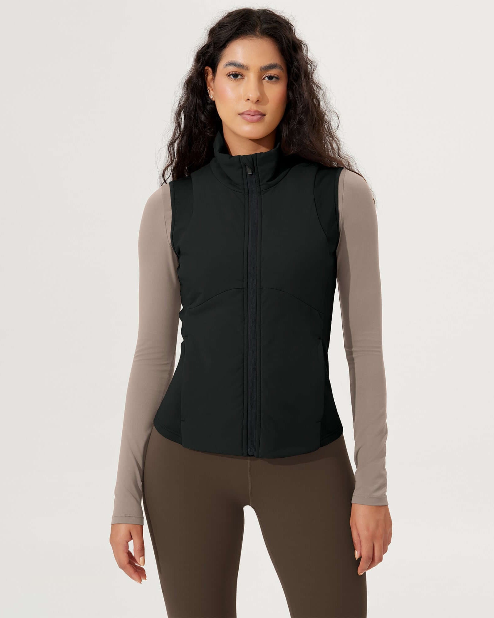 Casual Stand Collar Padded Vest - ododos