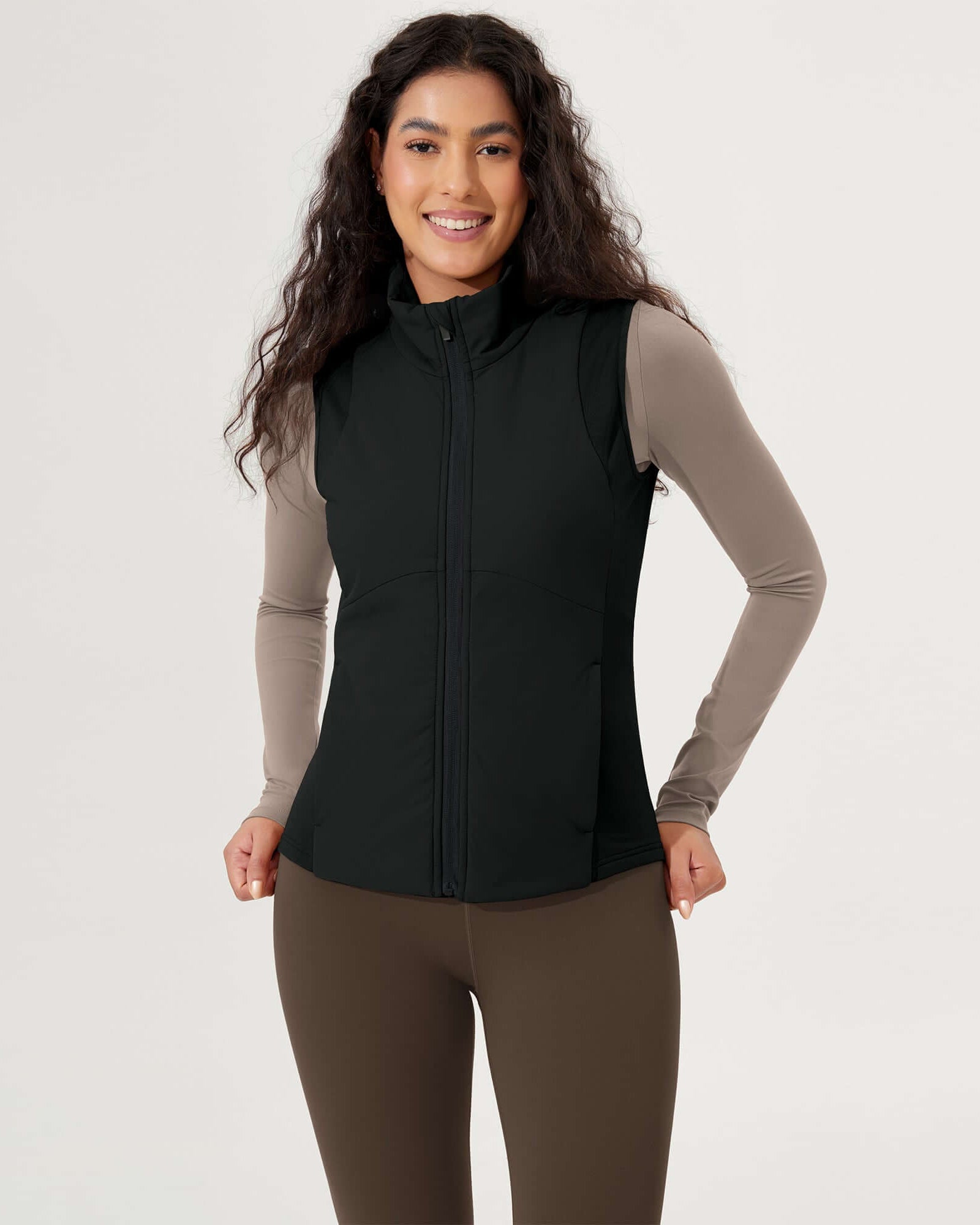 Casual Stand Collar Padded Vest - ododos