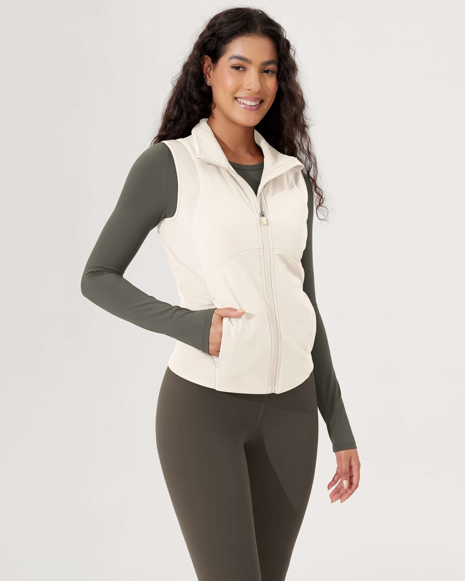 Casual Stand Collar Padded Vest - ododos