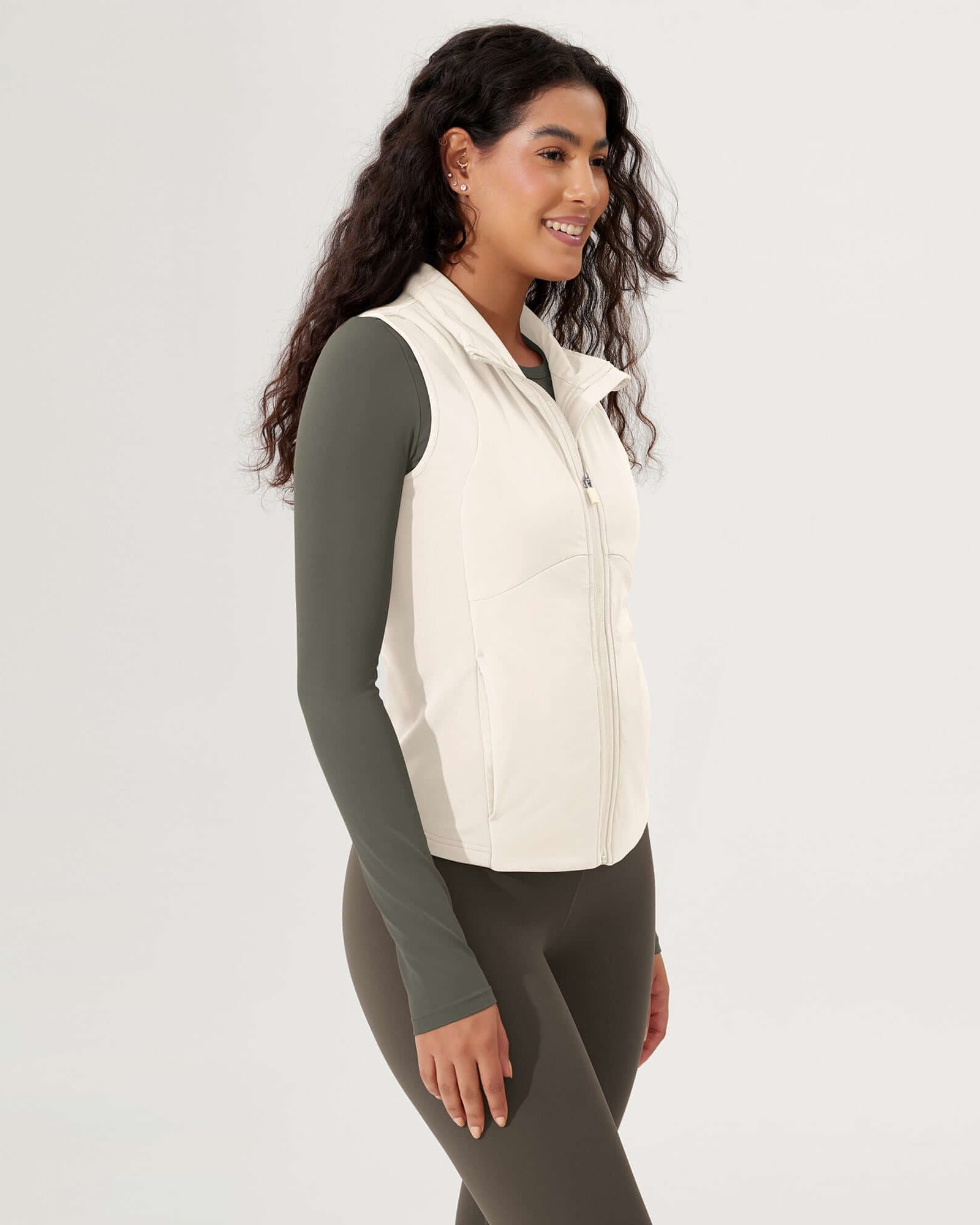 Casual Stand Collar Padded Vest - ododos