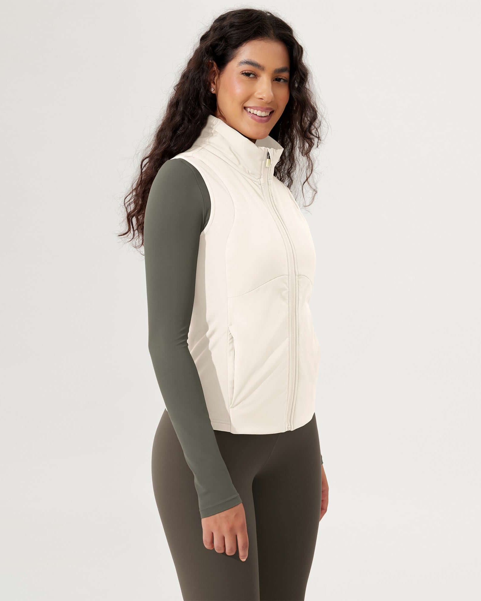 Casual Stand Collar Padded Vest - ododos