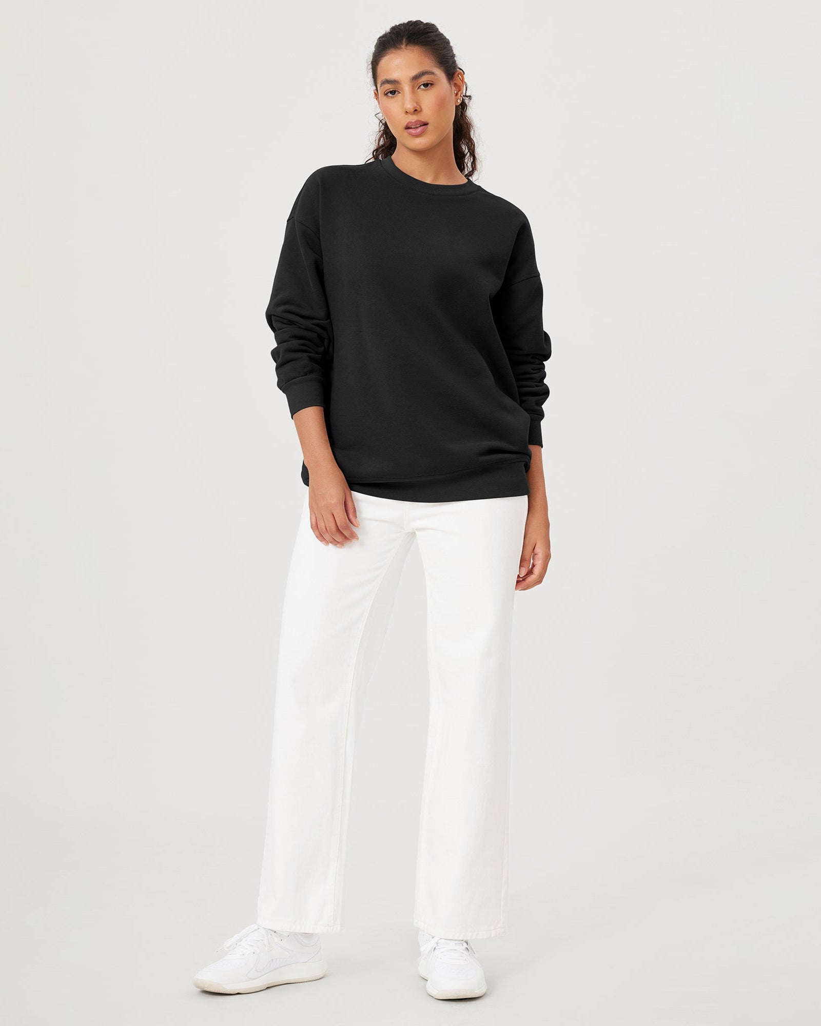 Fleece Lined Oversized Sweatshirts Long Sleeve Crew Neck Pullover - ododos