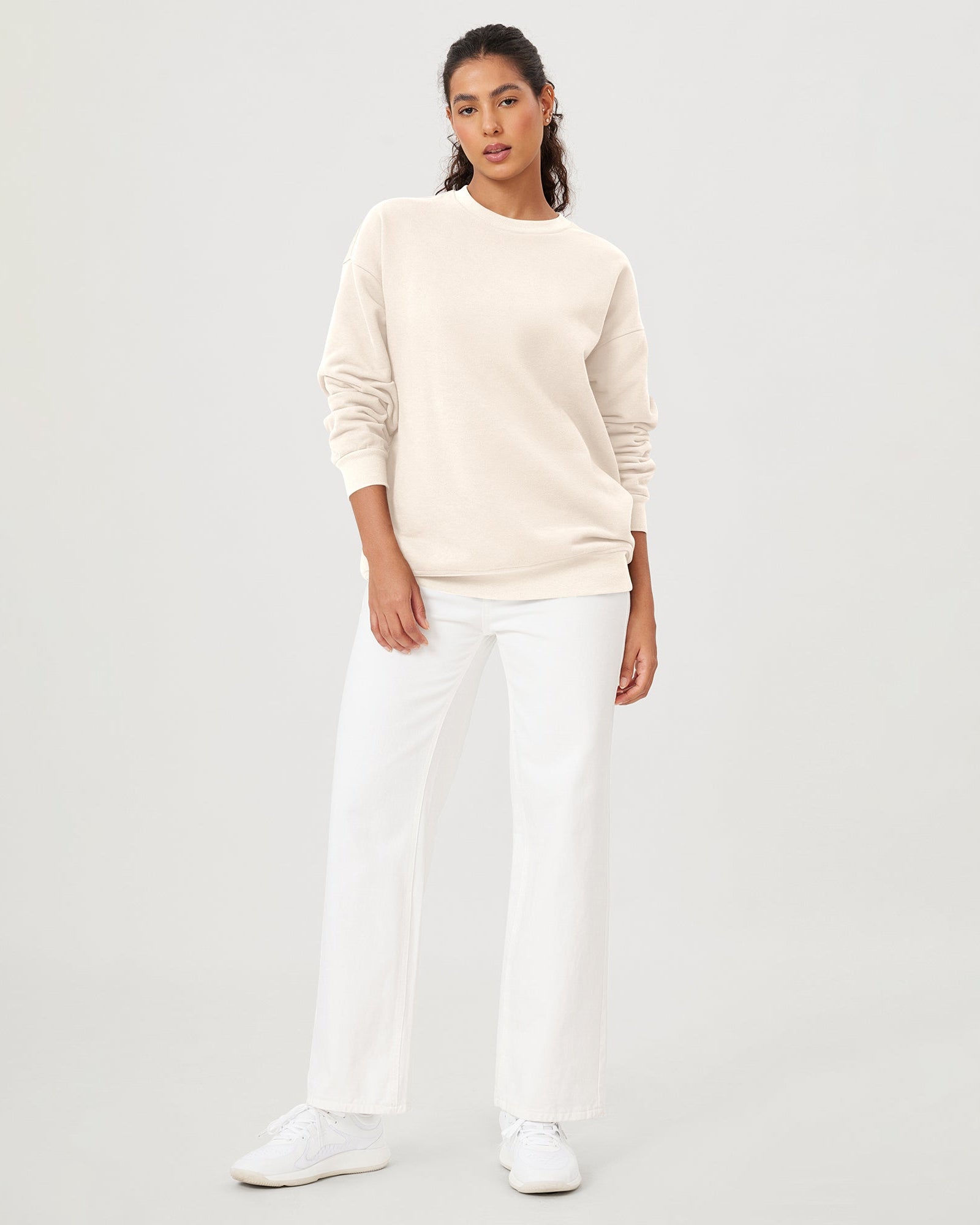 Fleece Lined Oversized Sweatshirts Long Sleeve Crew Neck Pullover - ododos