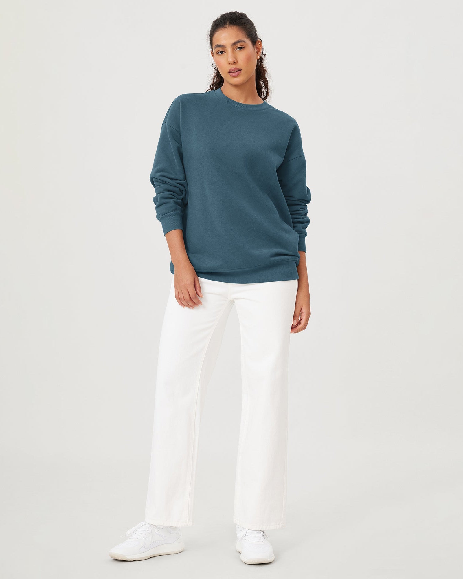 Fleece Lined Oversized Sweatshirts Long Sleeve Crew Neck Pullover - ododos