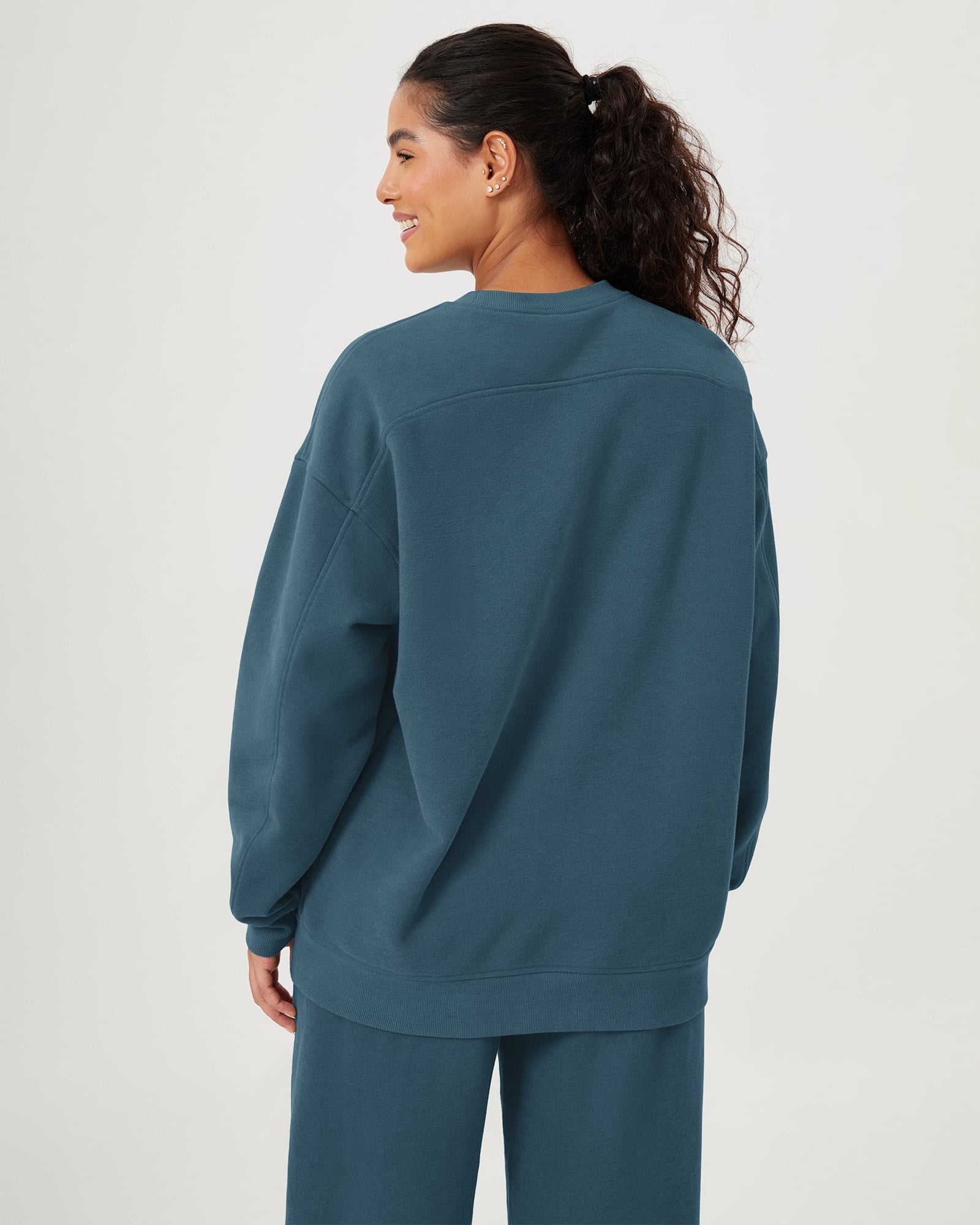 Fleece Lined Oversized Sweatshirts Long Sleeve Crew Neck Pullover - ododos