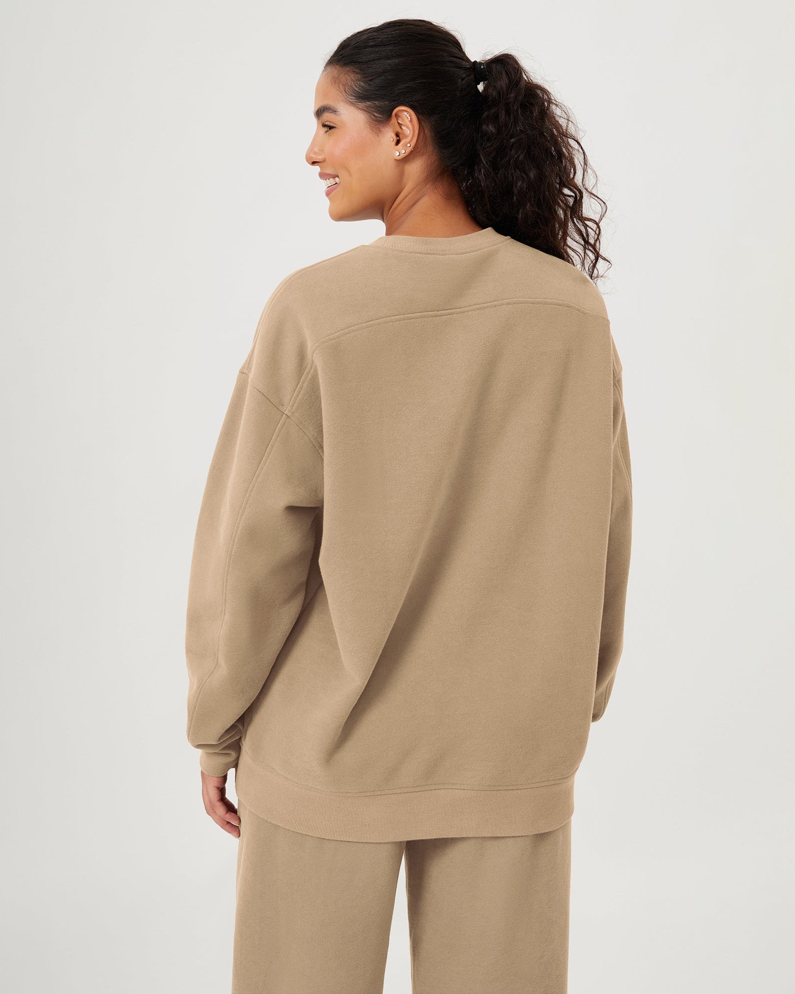 Fleece Lined Oversized Sweatshirts Long Sleeve Crew Neck Pullover - ododos