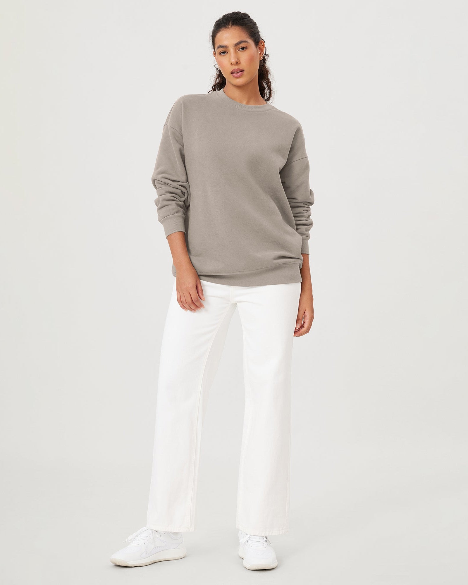 Fleece Lined Oversized Sweatshirts Long Sleeve Crew Neck Pullover - ododos