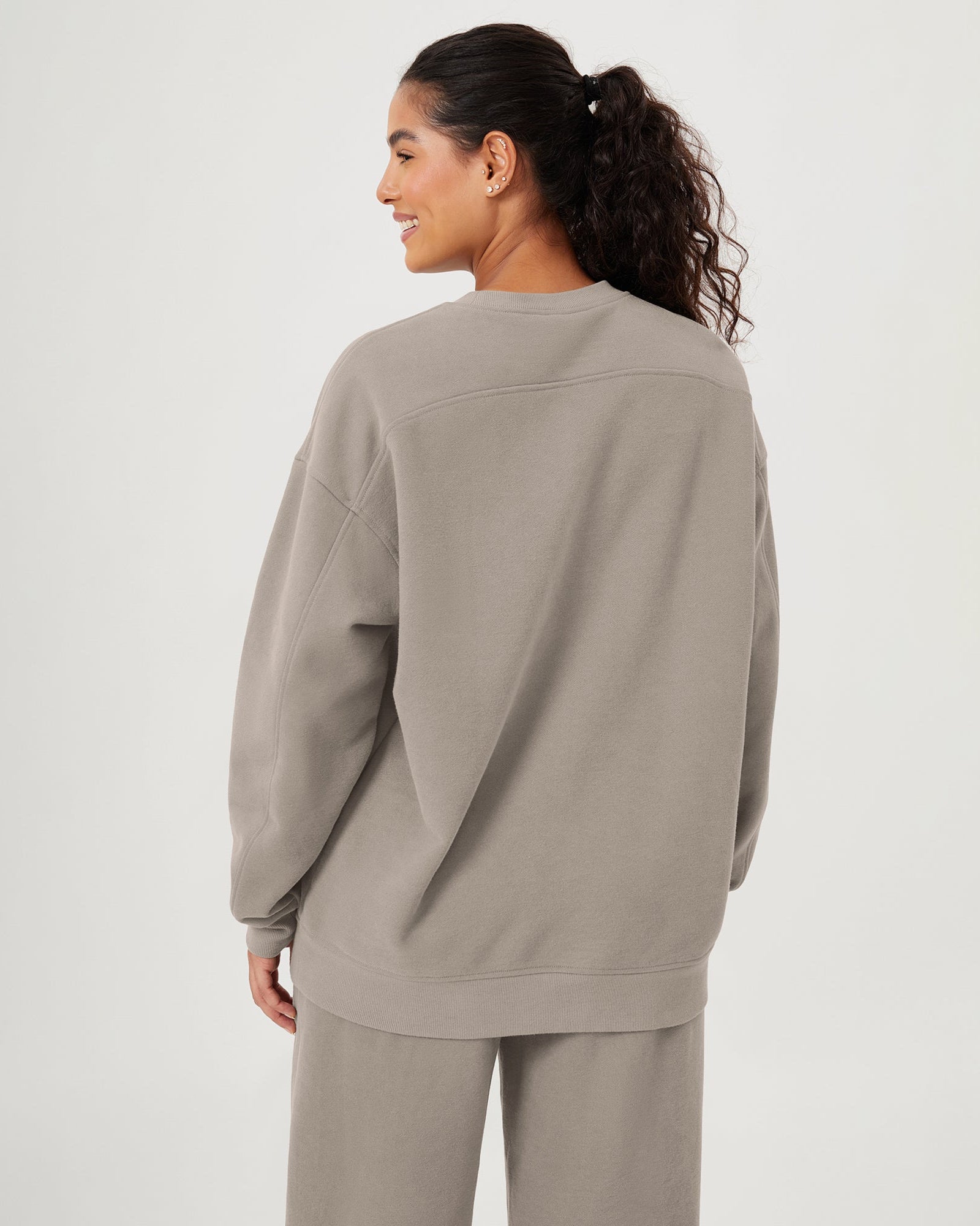 Fleece Lined Oversized Sweatshirts Long Sleeve Crew Neck Pullover - ododos