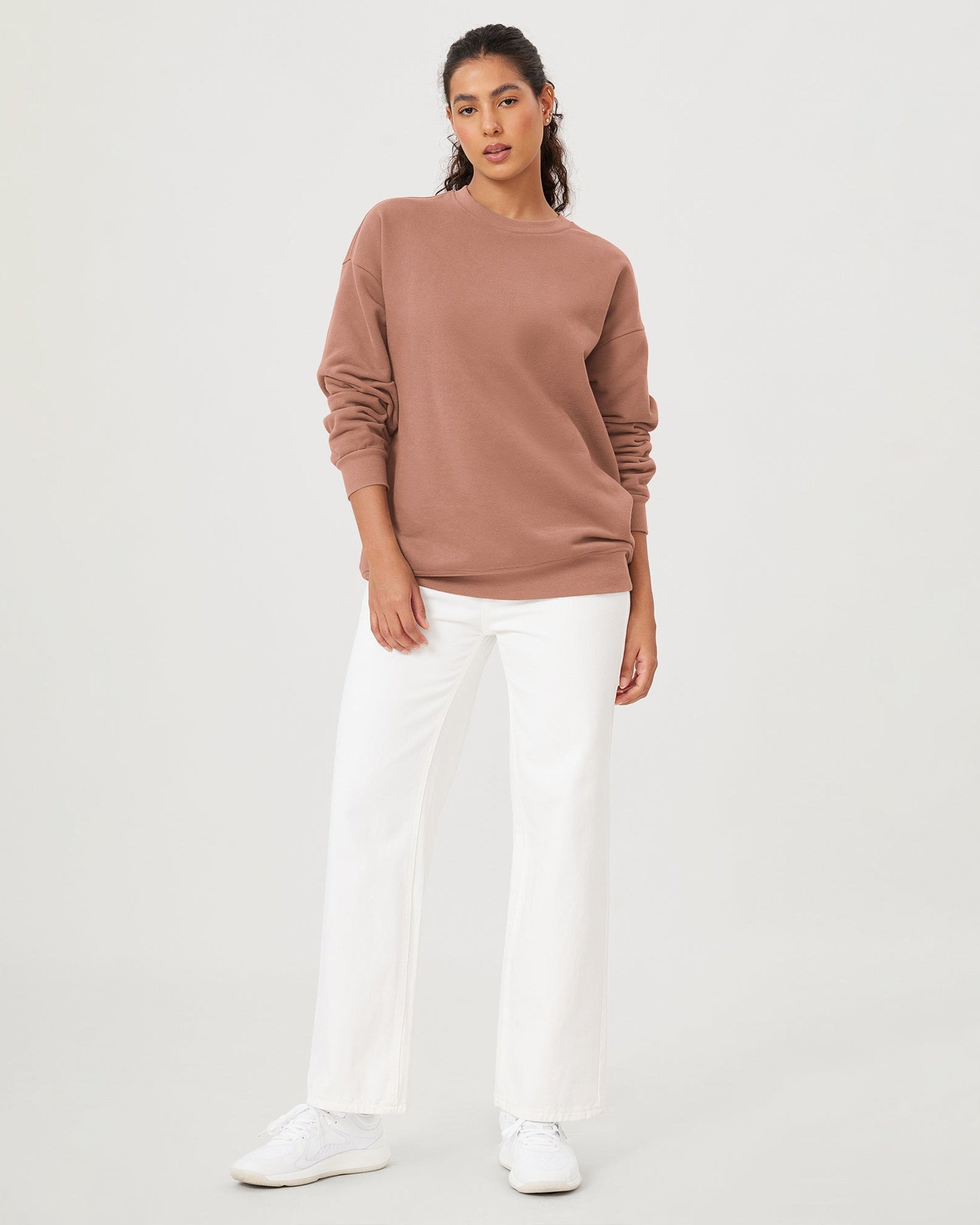 Fleece Lined Oversized Sweatshirts Long Sleeve Crew Neck Pullover - ododos