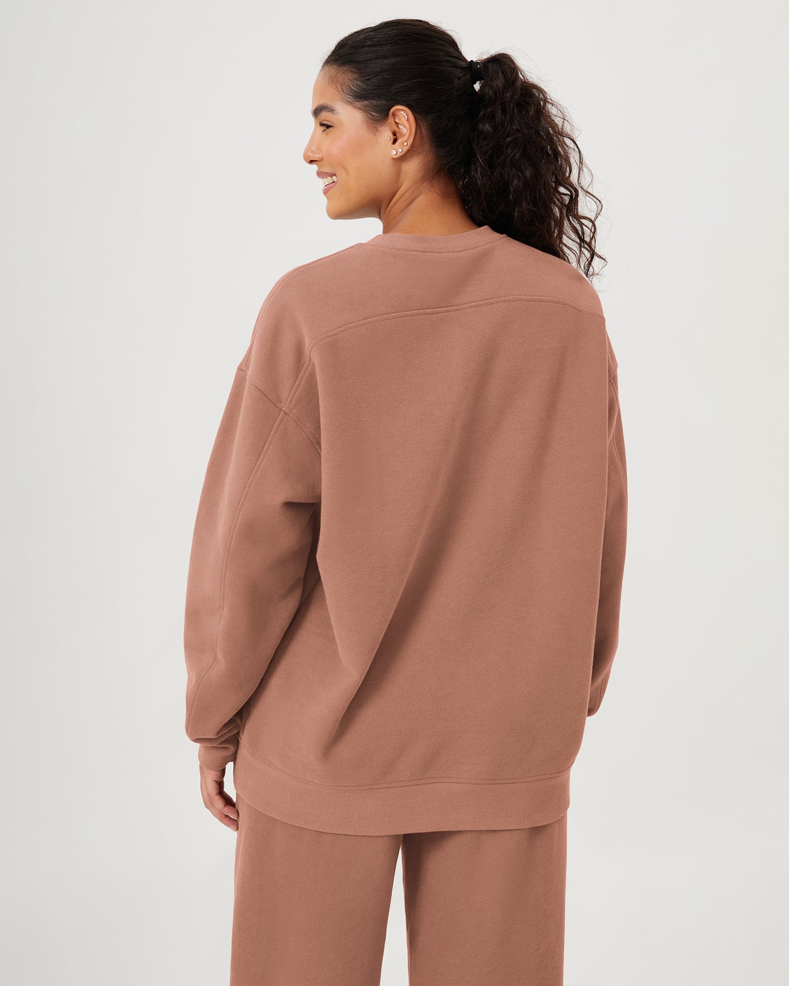 Fleece Lined Oversized Sweatshirts Long Sleeve Crew Neck Pullover - ododos