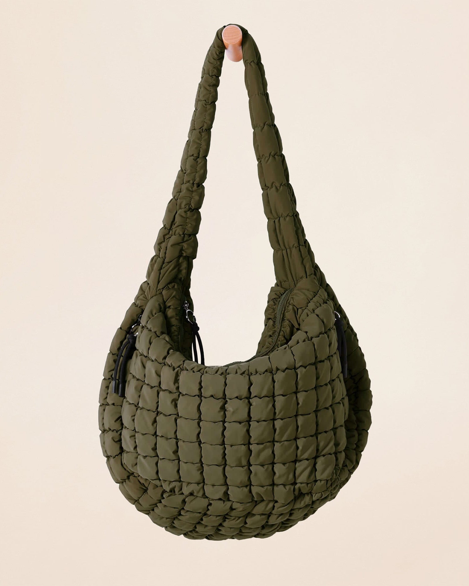 22L Quilted Carryall Crossbody Padding Bag Avocado - ododos