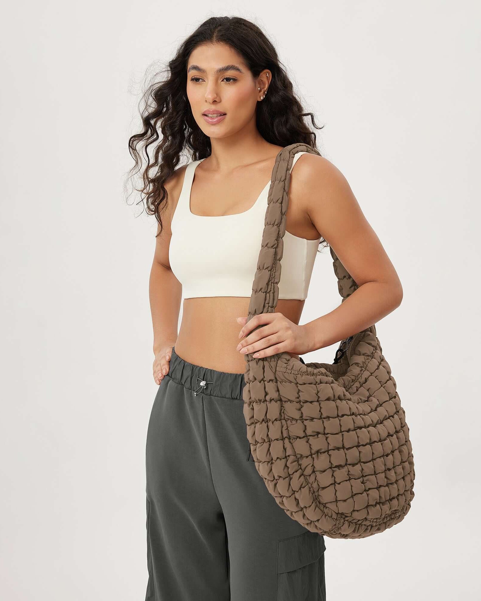 22L Quilted Carryall Crossbody Padding Bag - ododos