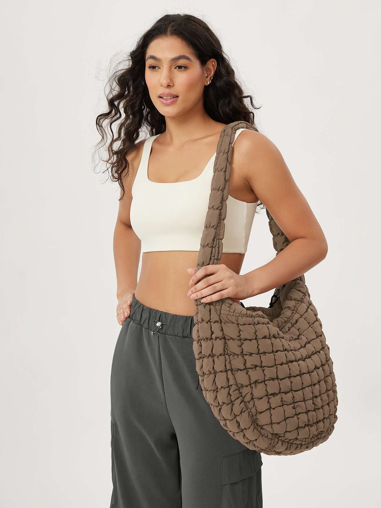 22L Quilted Carryall Crossbody Padding Bag - ododos