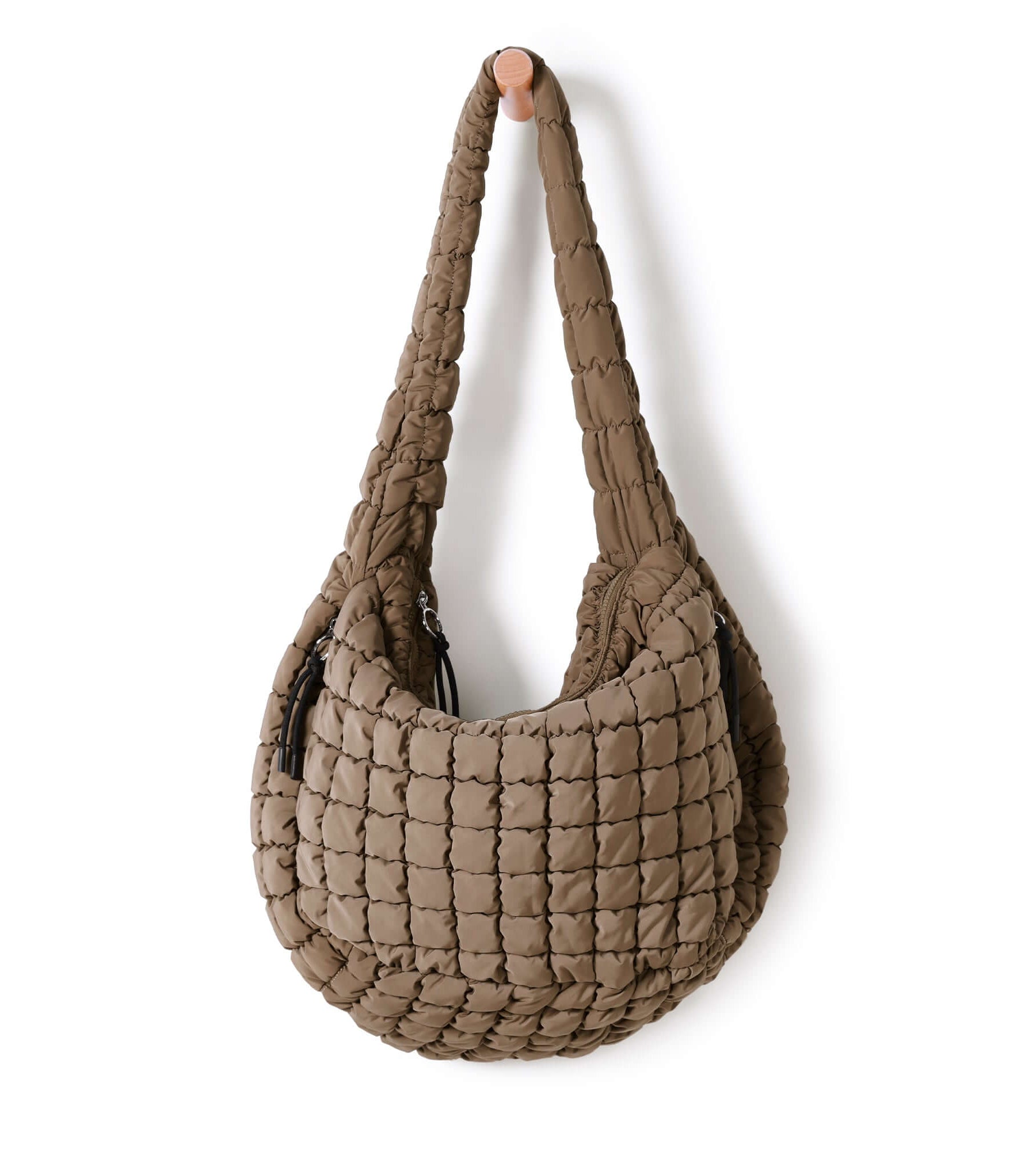22L Quilted Carryall Crossbody Padding Bag Brown - ododos