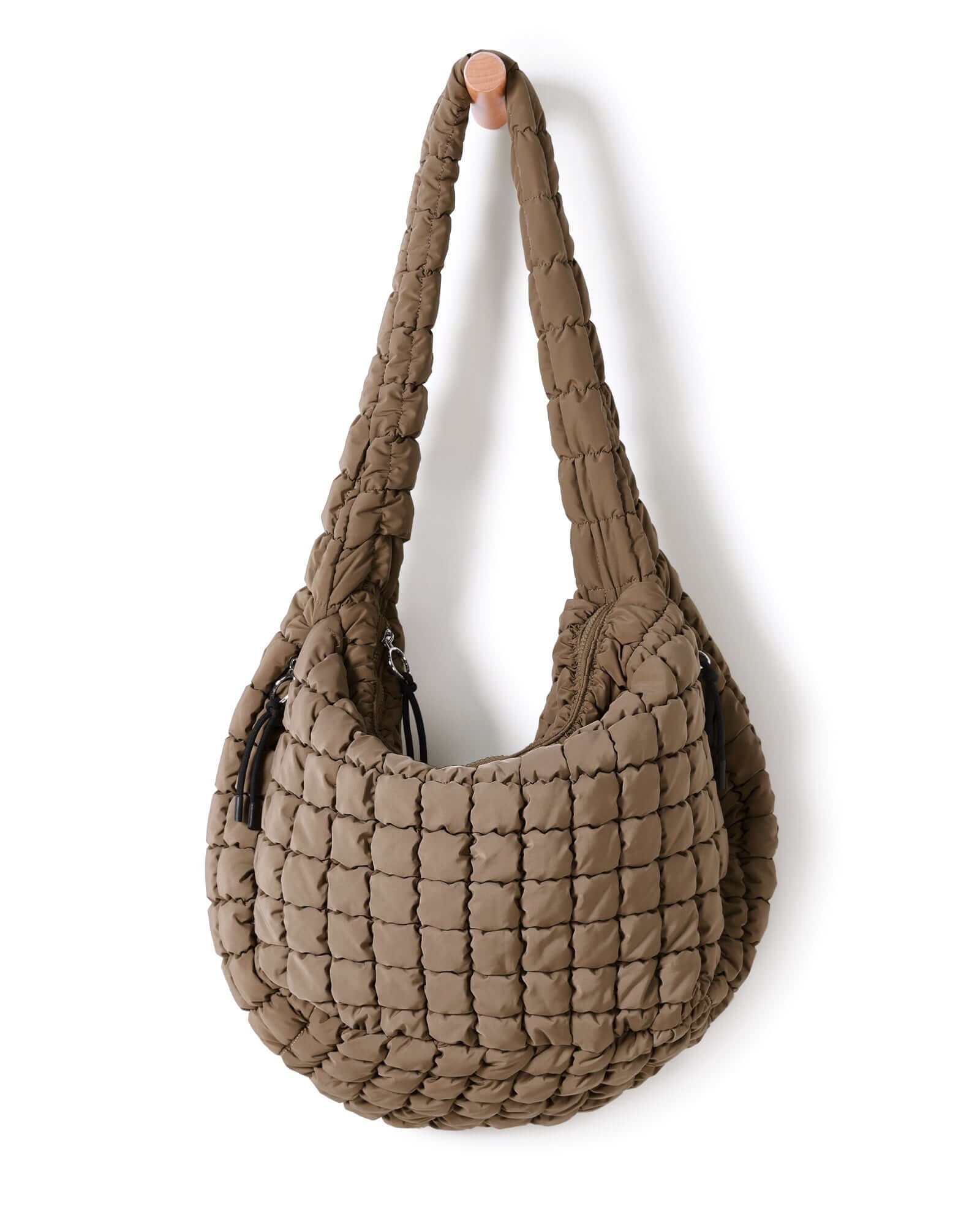 22L Quilted Carryall Crossbody Padding Bag Brown - ododos