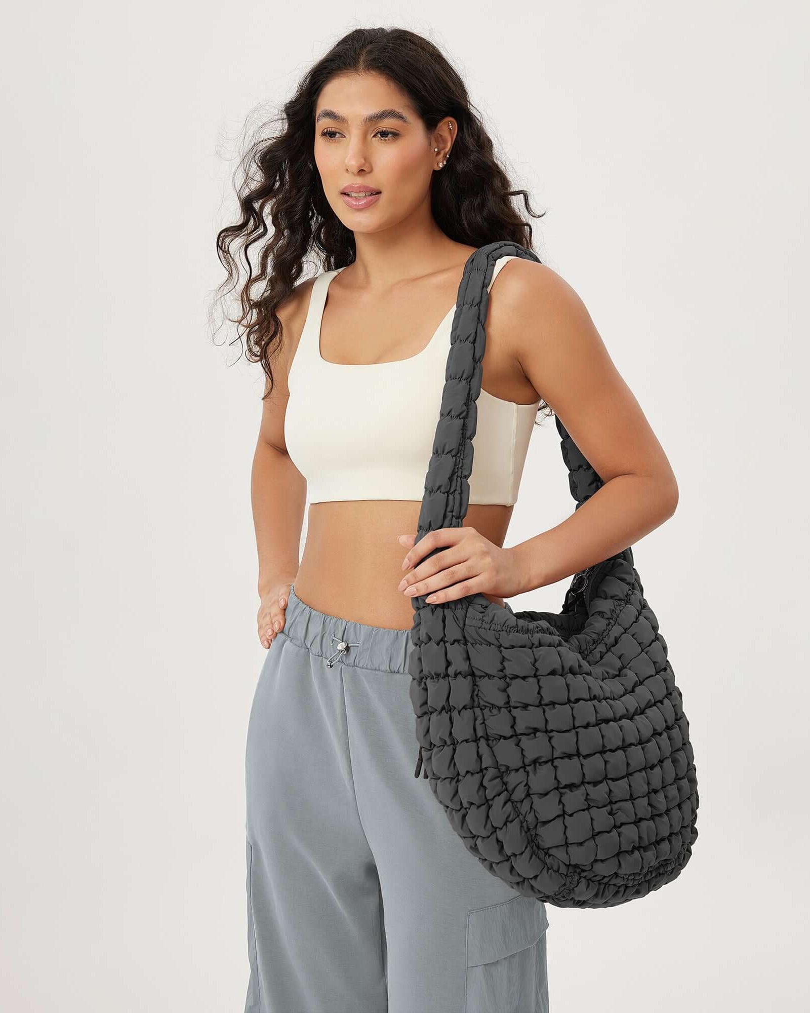 22L Quilted Carryall Crossbody Padding Bag - ododos