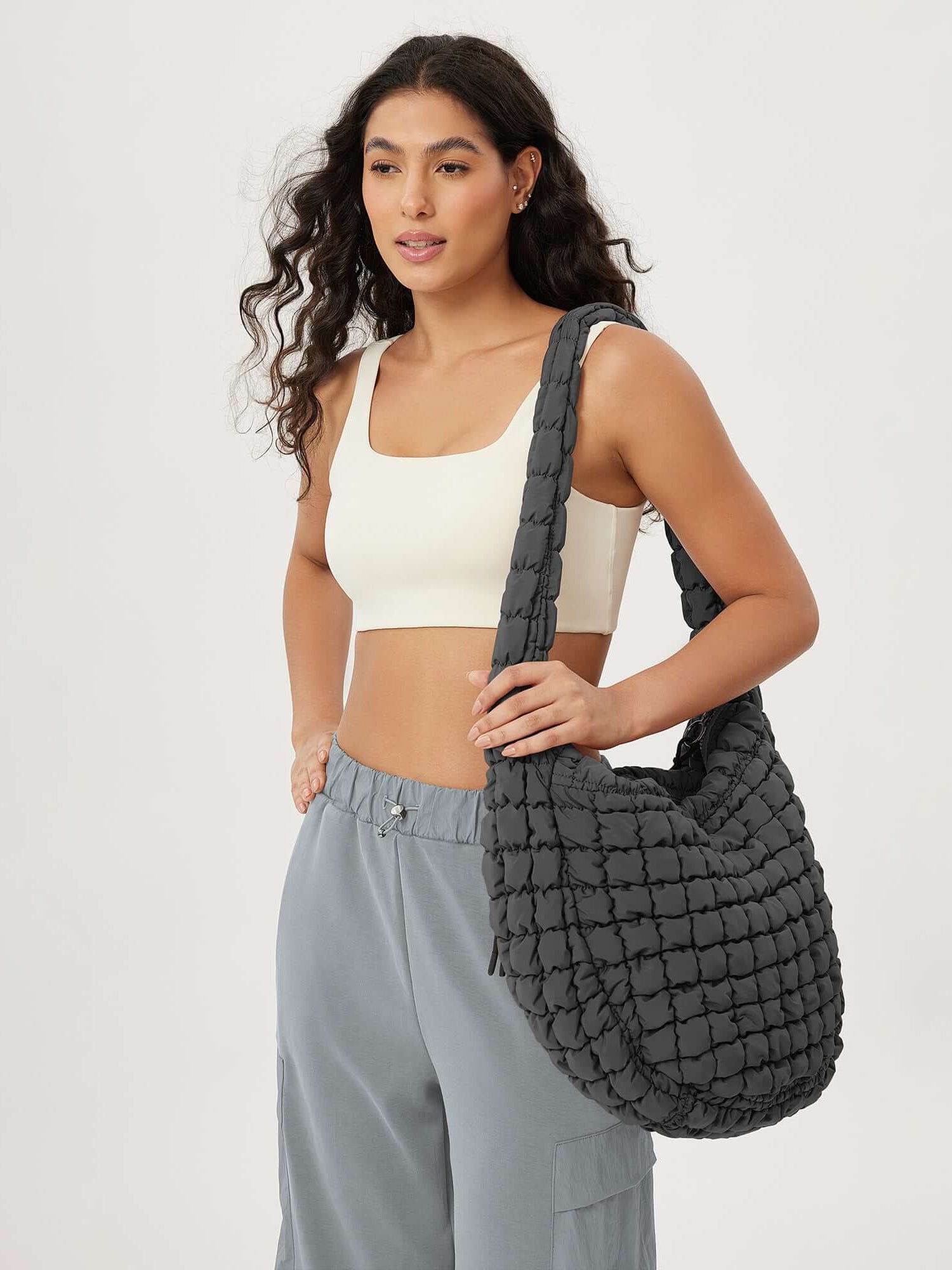 22L Quilted Carryall Crossbody Padding Bag - ododos