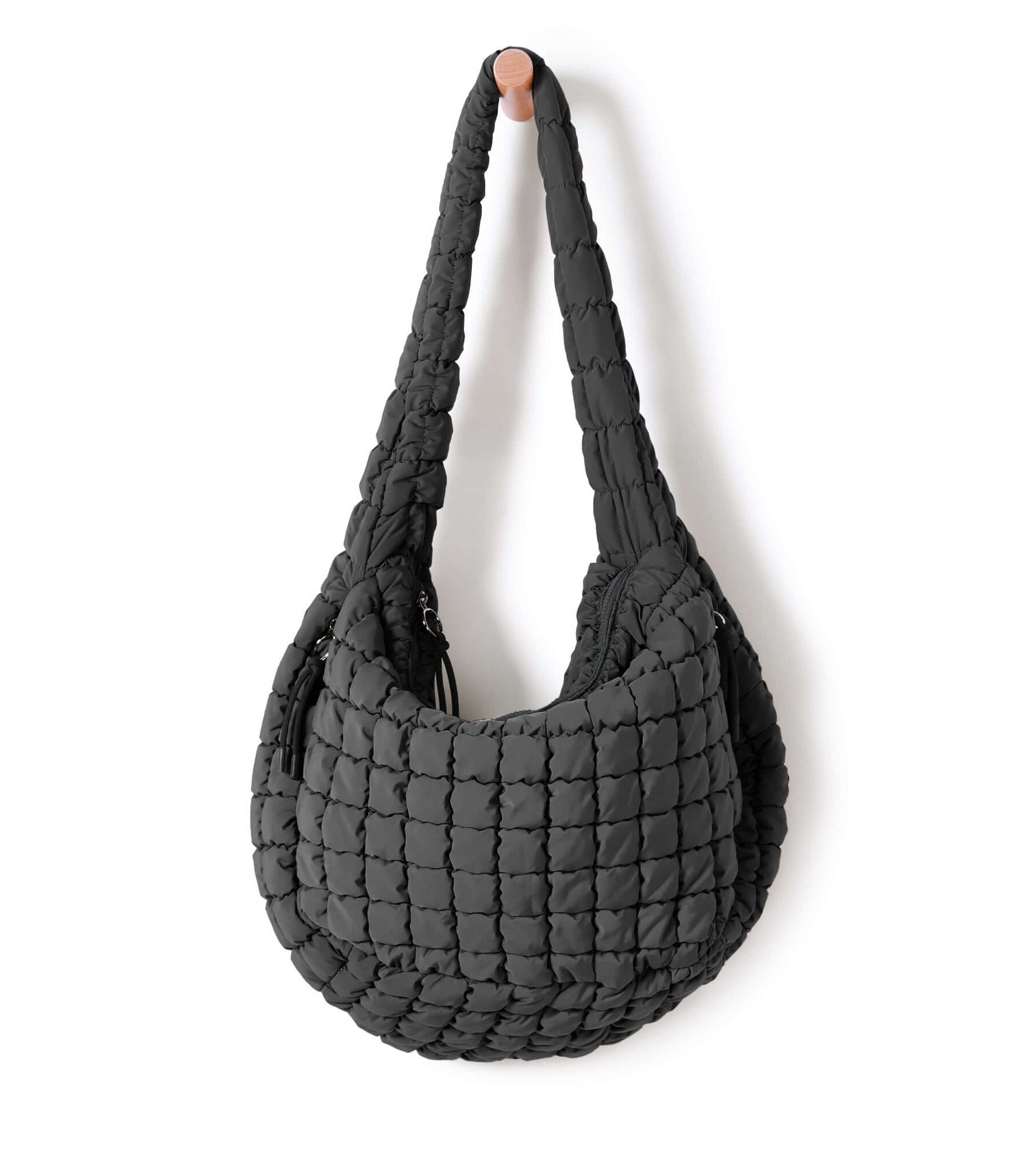 22L Quilted Carryall Crossbody Padding Bag Charcoal - ododos