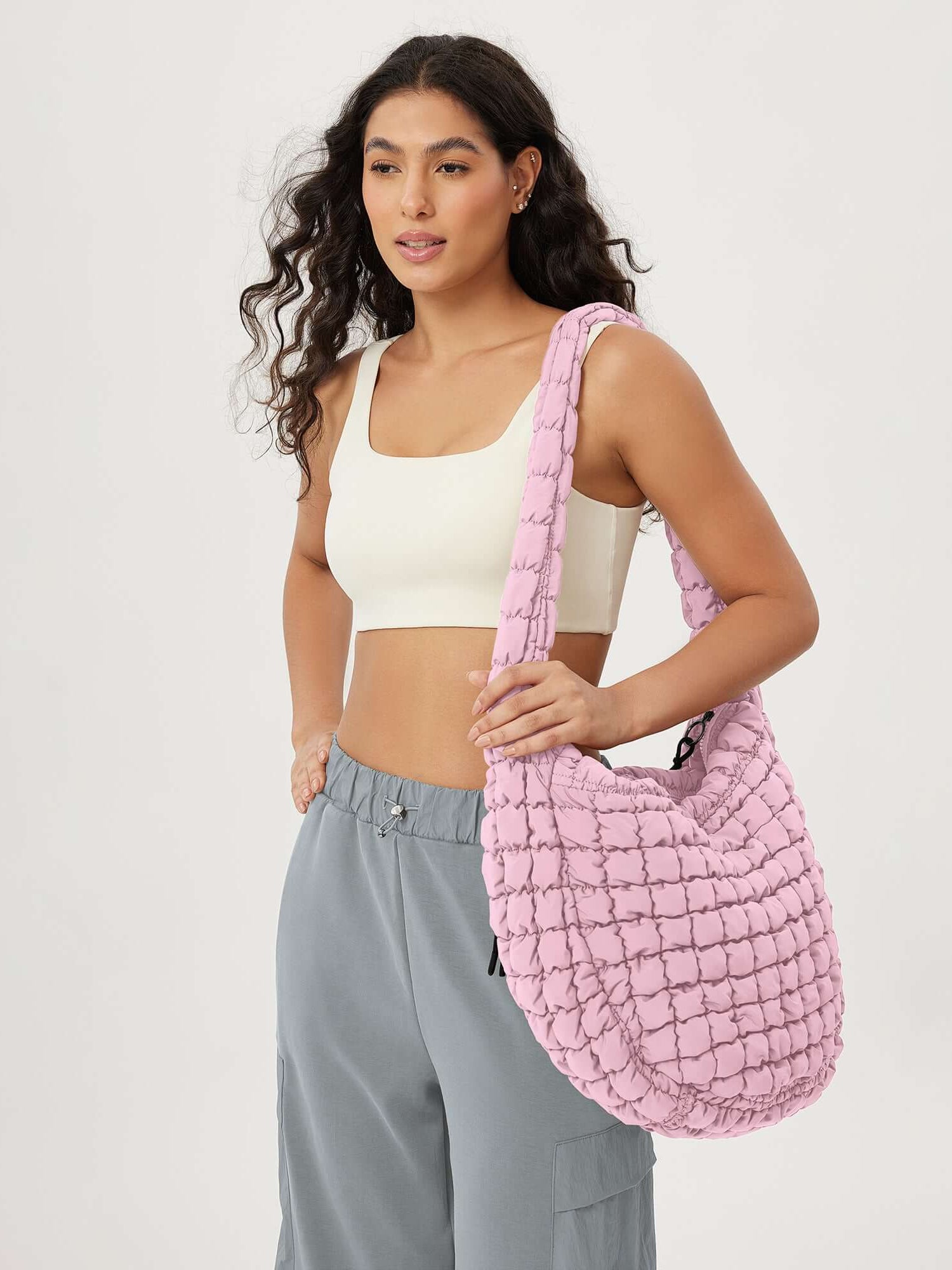 22L Quilted Carryall Crossbody Padding Bag - ododos
