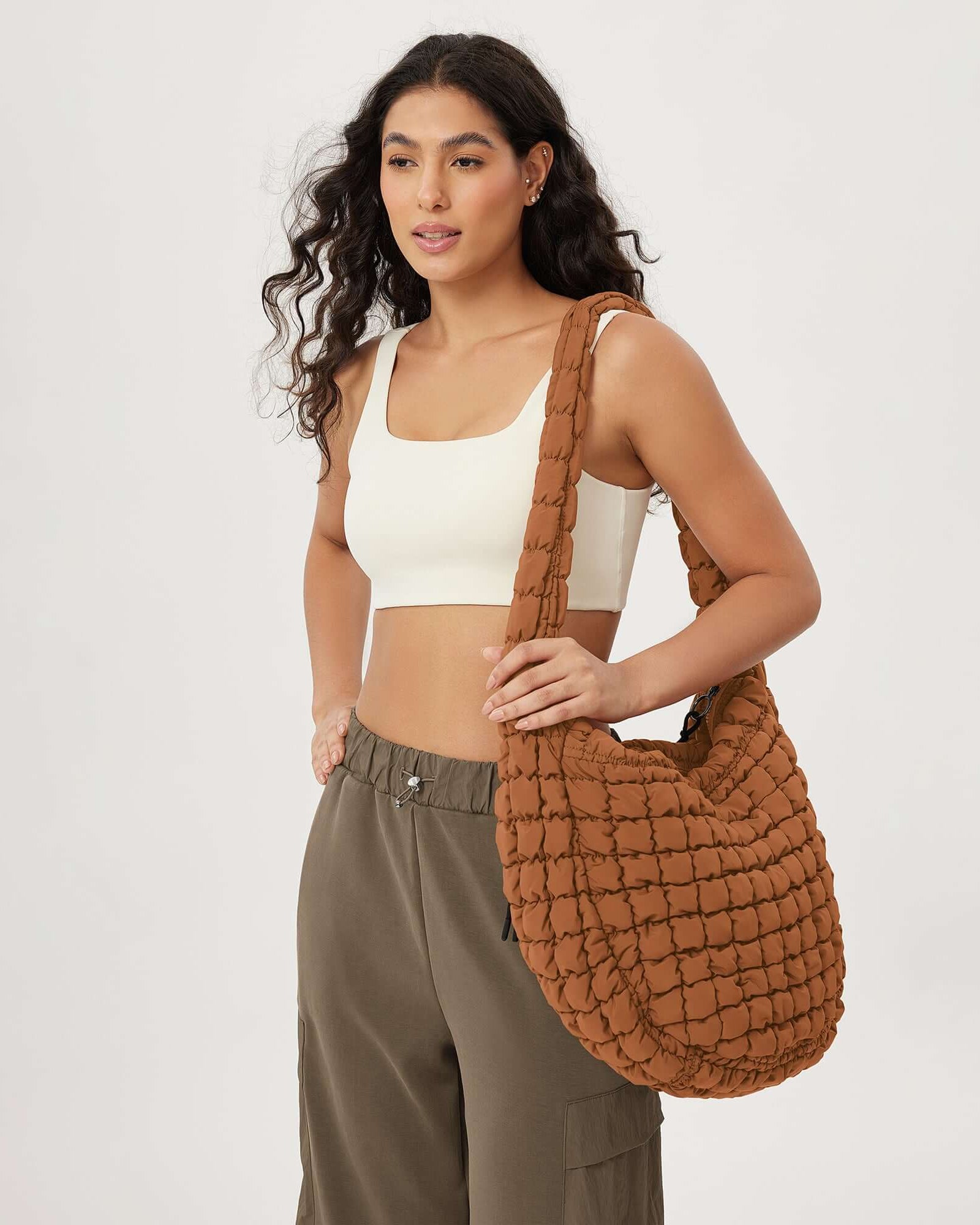 22L Quilted Carryall Crossbody Padding Bag - ododos