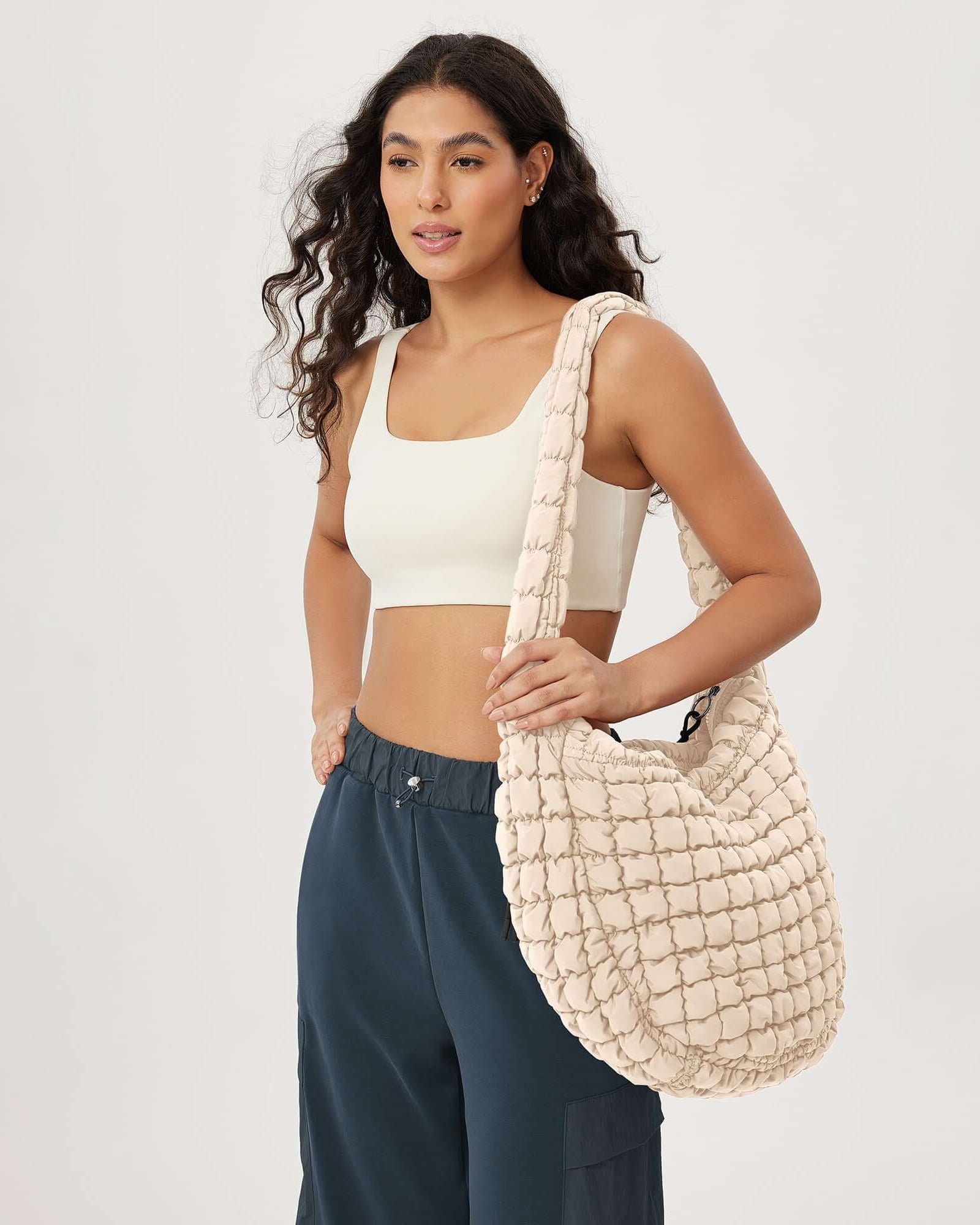 22L Quilted Carryall Crossbody Padding Bag - ododos