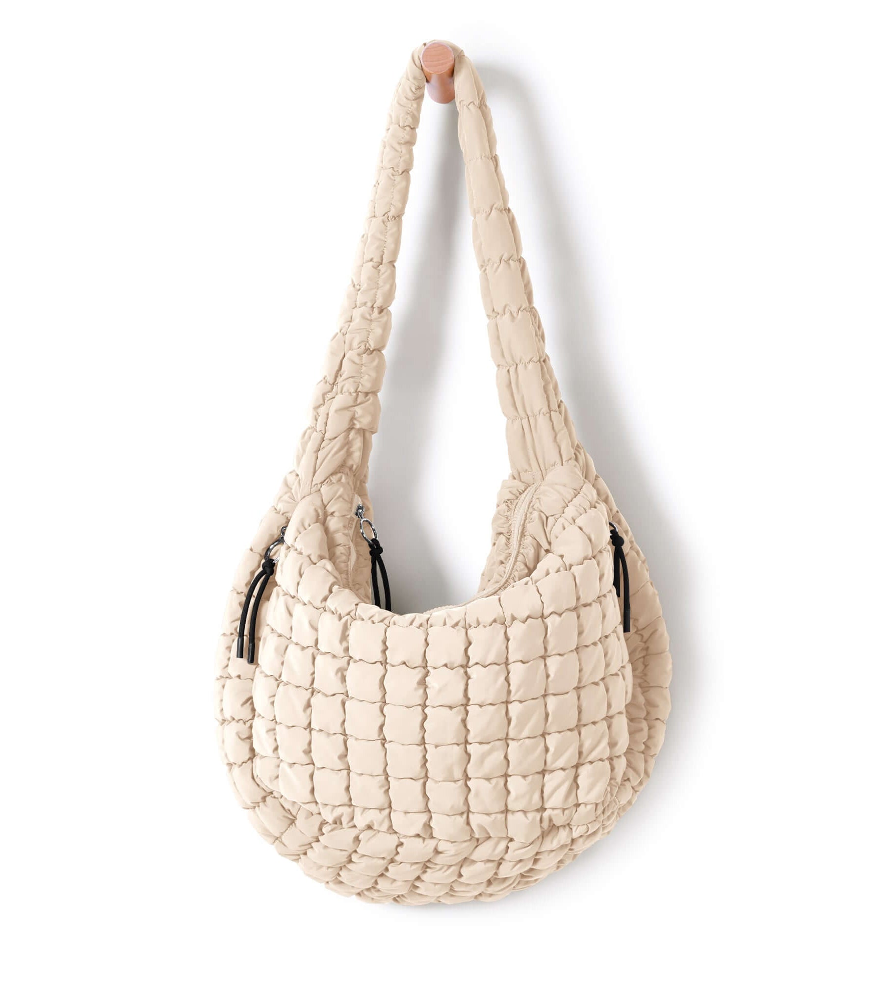 22L Quilted Carryall Crossbody Padding Bag Ivory - ododos