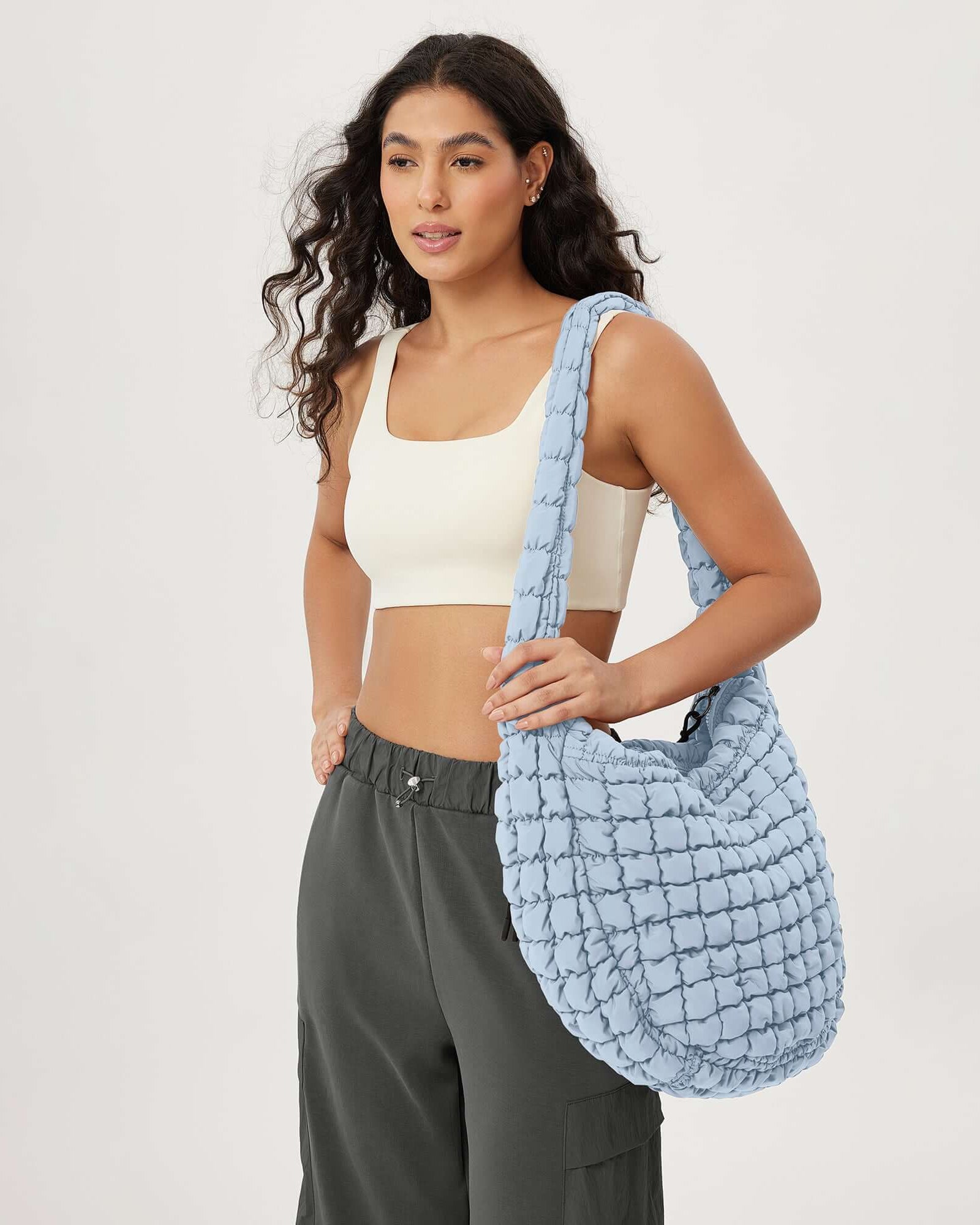 22L Quilted Carryall Crossbody Padding Bag - ododos