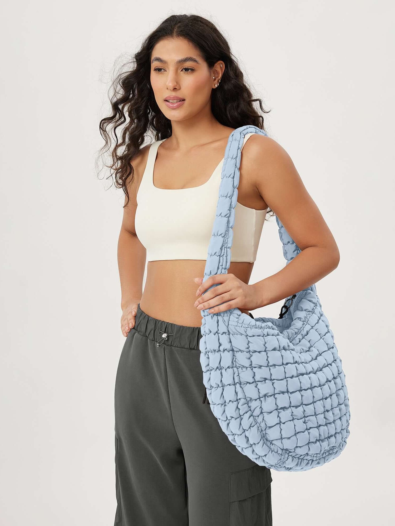 22L Quilted Carryall Crossbody Padding Bag - ododos