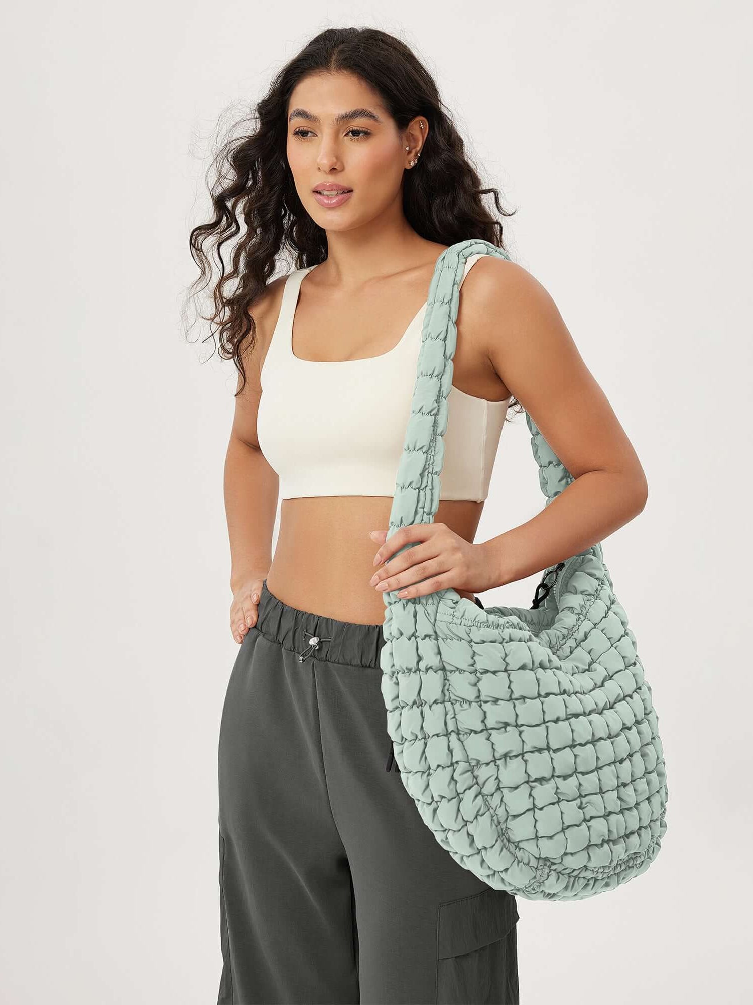 22L Quilted Carryall Crossbody Padding Bag - ododos