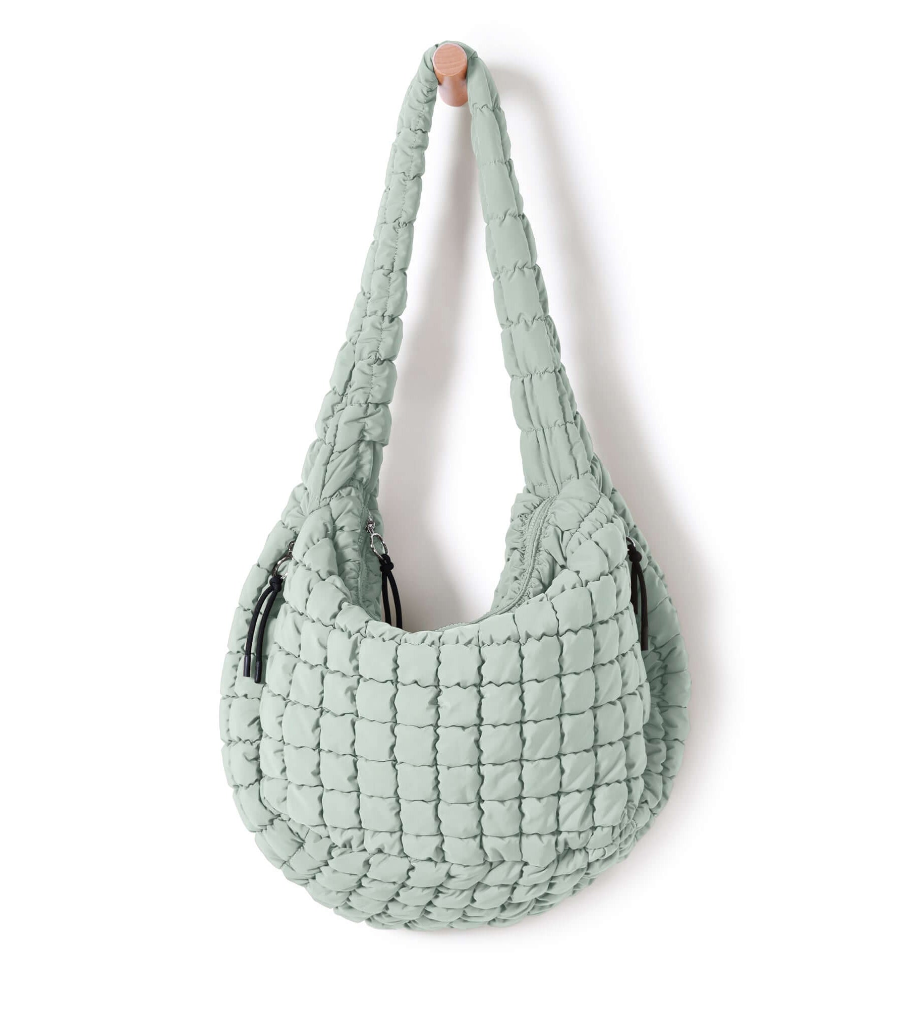 22L Quilted Carryall Crossbody Padding Bag Light Green - ododos