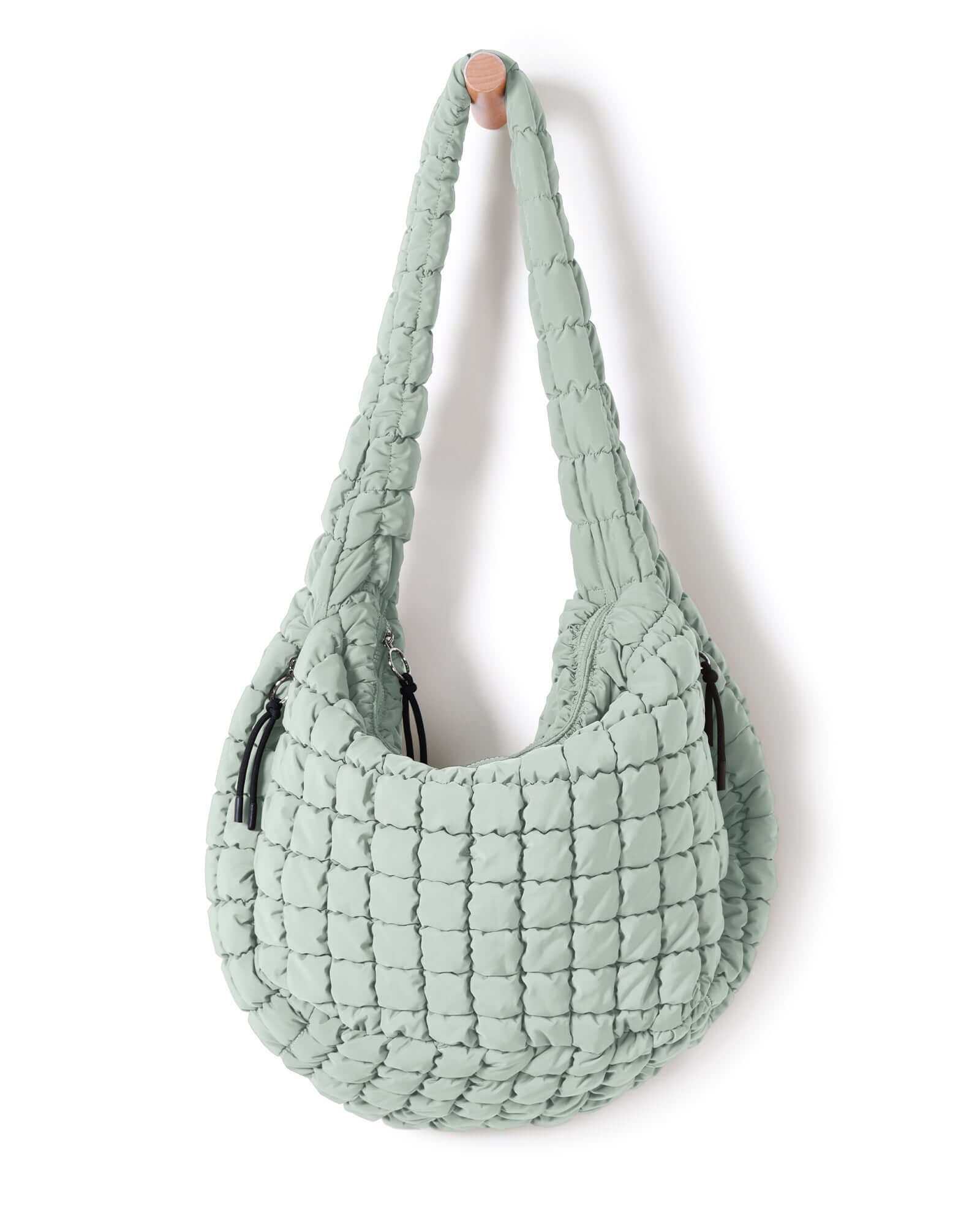 22L Quilted Carryall Crossbody Padding Bag Light Green - ododos